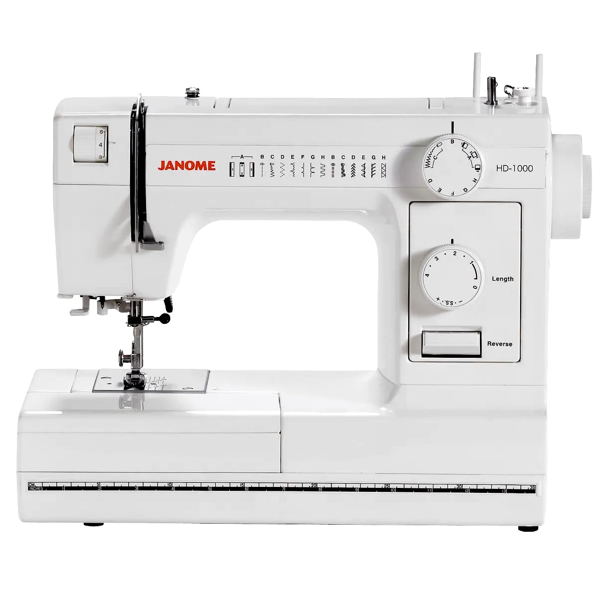 Janome HD1000 Heavy-Duty Sewing Machine with 14 Built-In Stitches - Perfect for Quilting, Denim & Leather Projects | Home & Professional Use