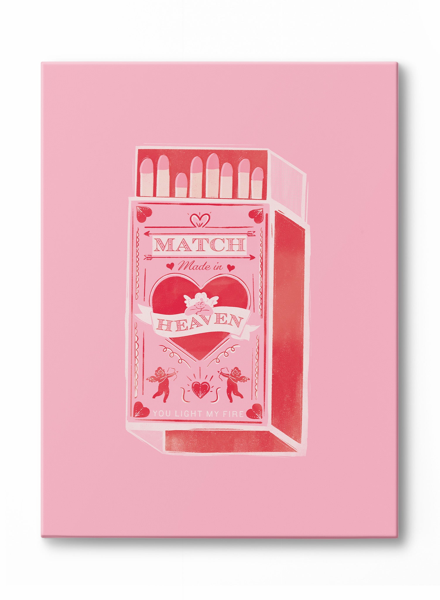 Match Made in Heaven Canvas Wall Art - Romantic Couple Painting for Home Decor, Wedding Gift & Anniversary Present - Perfect for Living Room, Bedroom or Office
