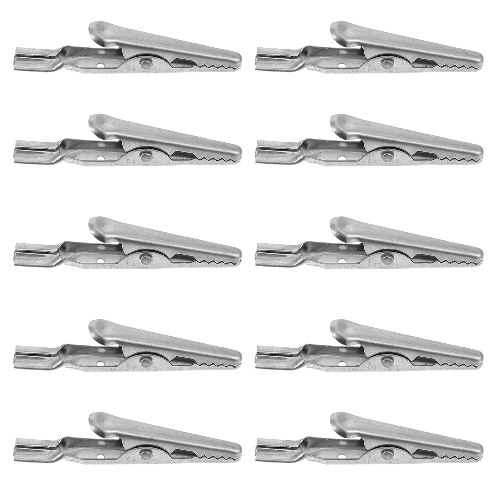 Uonlytech 10pcs Stainless Steel Alligator Clips - Heavy Duty Crocodile Test Clamps for Electronics, Circuits, and DIY Projects - Perfect for Quick Testing, Wiring, and Electrical Repairs