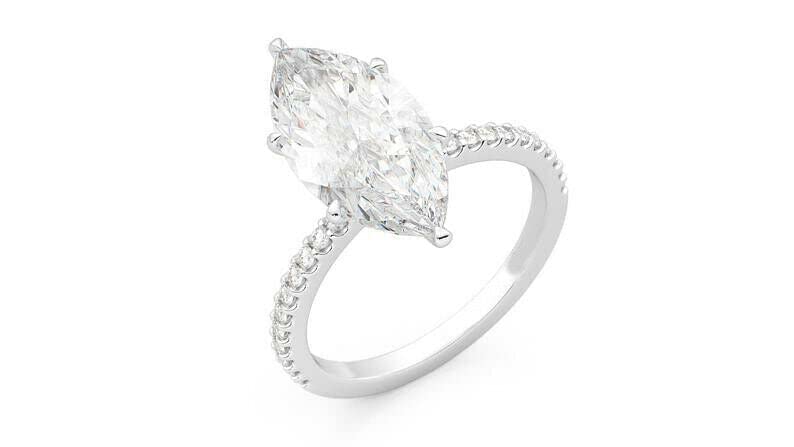 BeBold Hidden Halo 1.5ct Marquise Cut Simulated Diamond Engagement Ring for Women - CZ White Gold Plated Wedding Band, Perfect for Proposals, Anniversaries & Bridal Jewelry