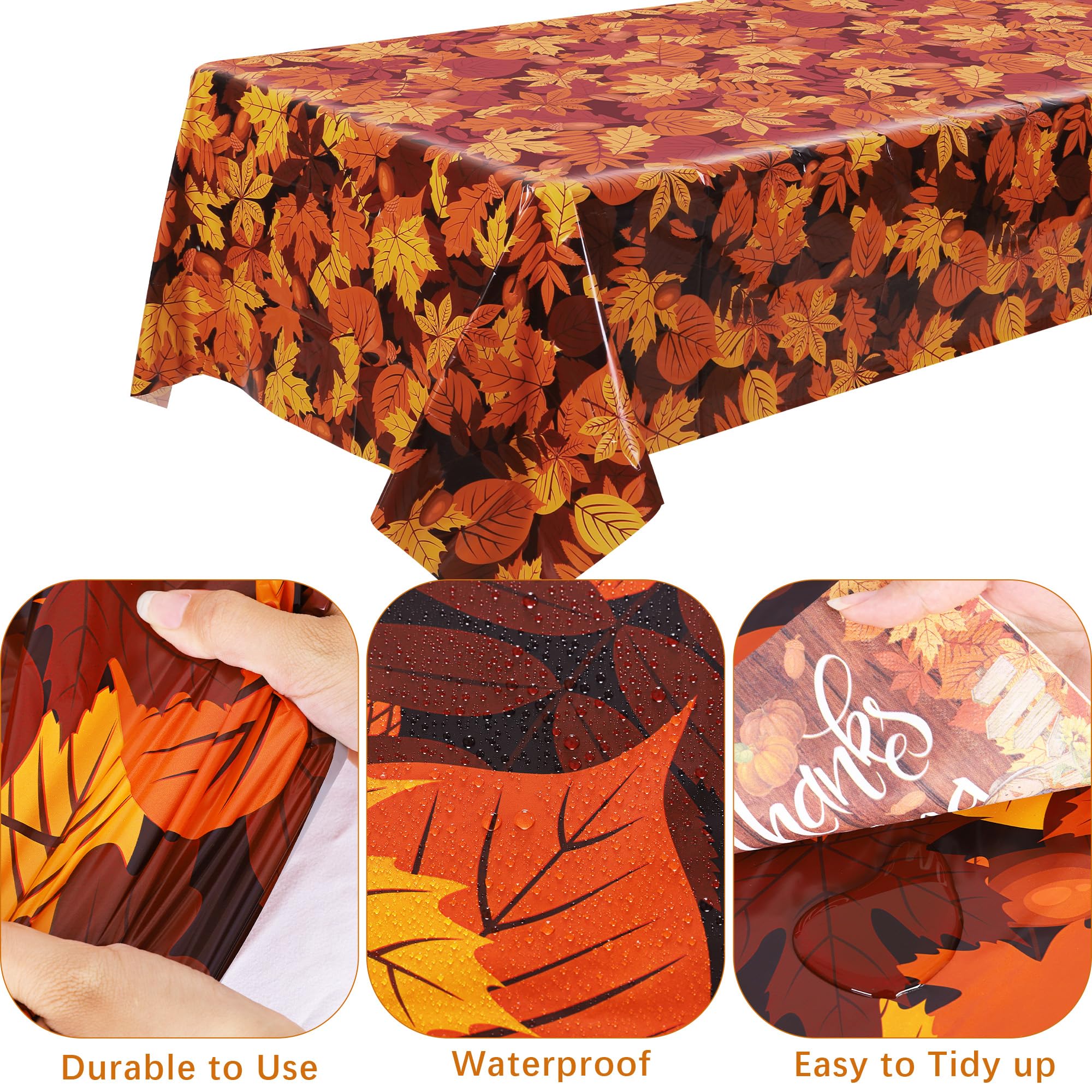 Ruisita 194-Piece Fall Party Dinnerware Set - Thanksgiving Maple Leaves Disposable Plates, Cups, Cutlery, Napkins & Tablecloth - Autumn Harvest Party Supplies for 24 Guests - Perfect for Thanksgiving, Halloween, and Seasonal Gatherings