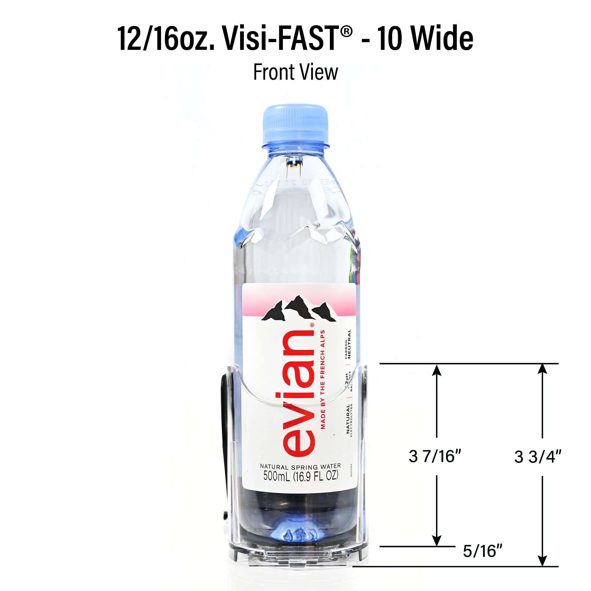 Visi-FAST Spring Push Drink Dispenser - 6 Pack Fridge Organizer for 12/16 oz Cans, Bottles & Beverages | Space-Saving Refrigerator Storage for Home, Office & Commercial Use | Perfect for Parties, BBQs & Daily Drink Organization
