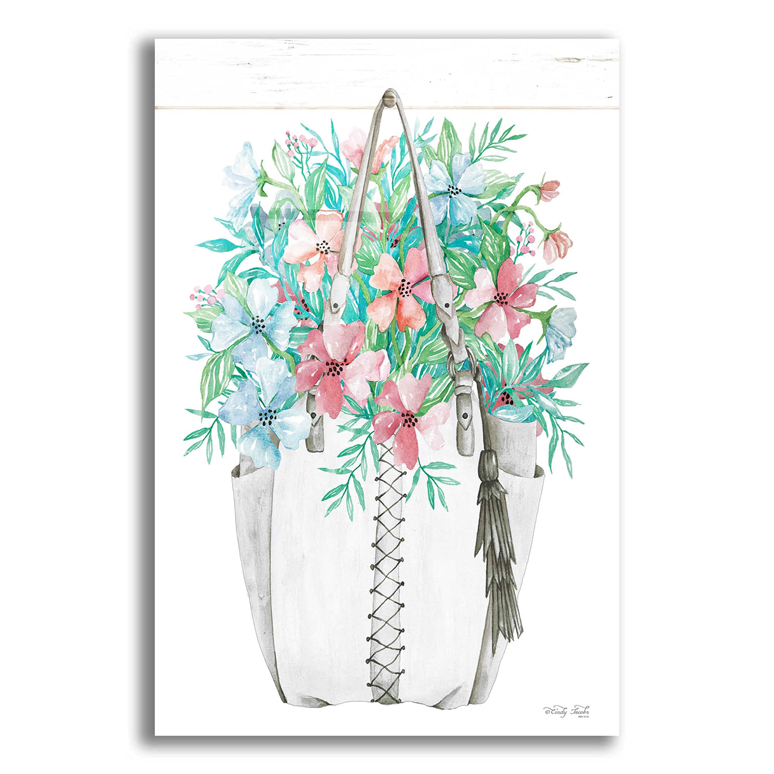 Floral Pop II by Cindy Jacobs - 16x24 Inch Acrylic Glass Wall Art Painting, Vibrant Floral Canvas Print for Living Room, Bedroom & Office Decor