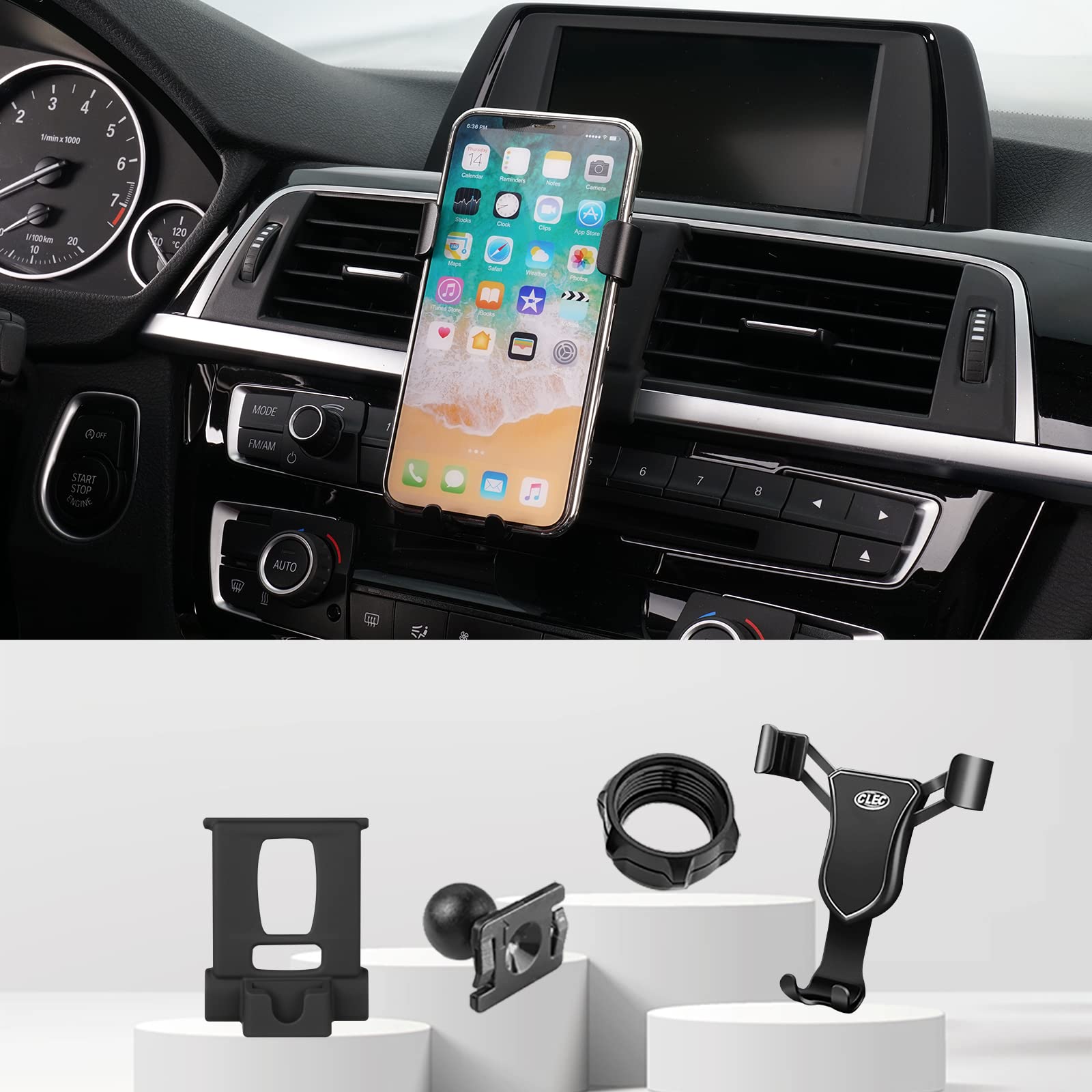 Universal Car Phone Holder Mount for BMW 2 Series (2014-2021), 3 Series (2014-2019), 4 Series (2014-2020) - Compatible with iPhone, Samsung, LG & All Smartphones 4.7-6.7 Inch - Hands-Free Car Accessory for Safe Driving & Navigation