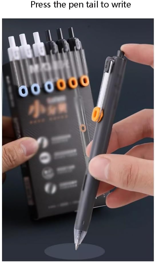 Retractable Gel Pens 0.5mm Black Ink - Comfort Grip Barrel with Clip, Quick-Drying for Smooth Writing - Perfect for School, Office, Note Taking & Journaling