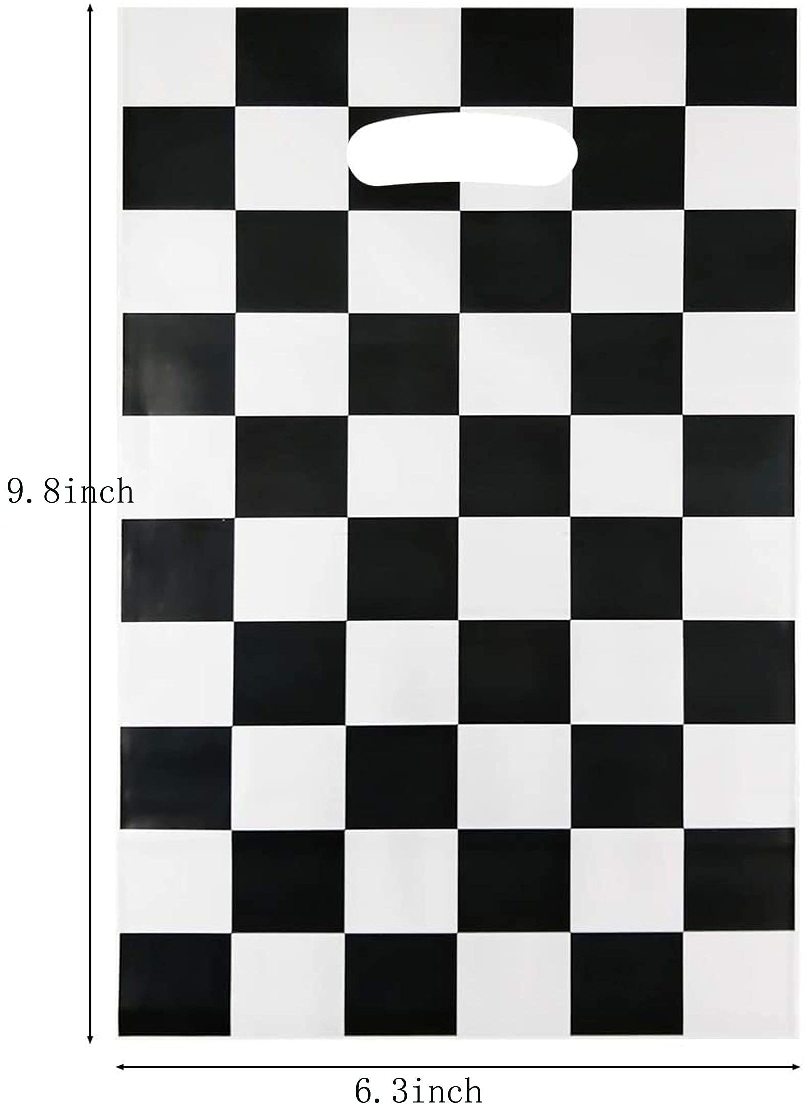LYT 30 PCS Black and White Checkered Race Car Themed Gift Bags - Birthday Party Supplies for Kids, Race Car Theme Party Favors - Perfect for Kids' Birthday Parties, Baby Showers, and Race Car Themed Events