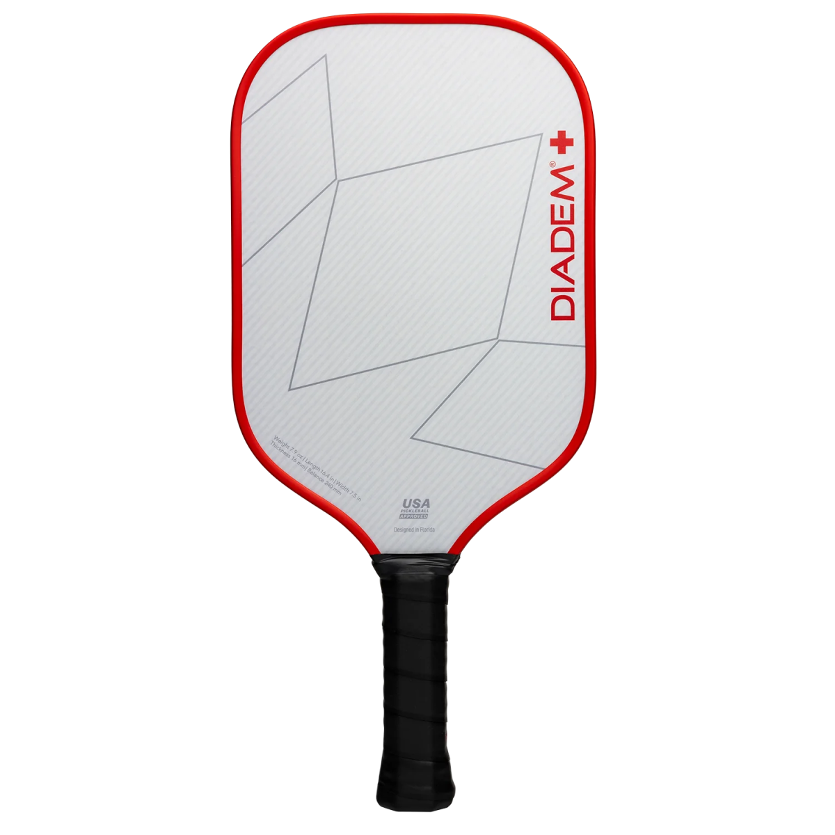 Diadem First Responder Series V2 Rush Pickleball Paddle - Premium Carbon Fiber Paddle for Competitive Play | Ideal for Tournaments, Outdoor & Indoor Games
