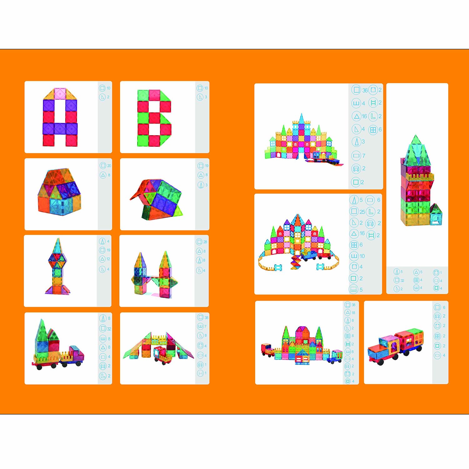 LATI 130-Piece Magnetic Building Blocks Set - STEM Educational Construction Toys for Kids Ages 3-8, Includes 2 Cars - Creative Learning Toys for Boys & Girls - Perfect for Classroom, Playroom & Birthday Gifts