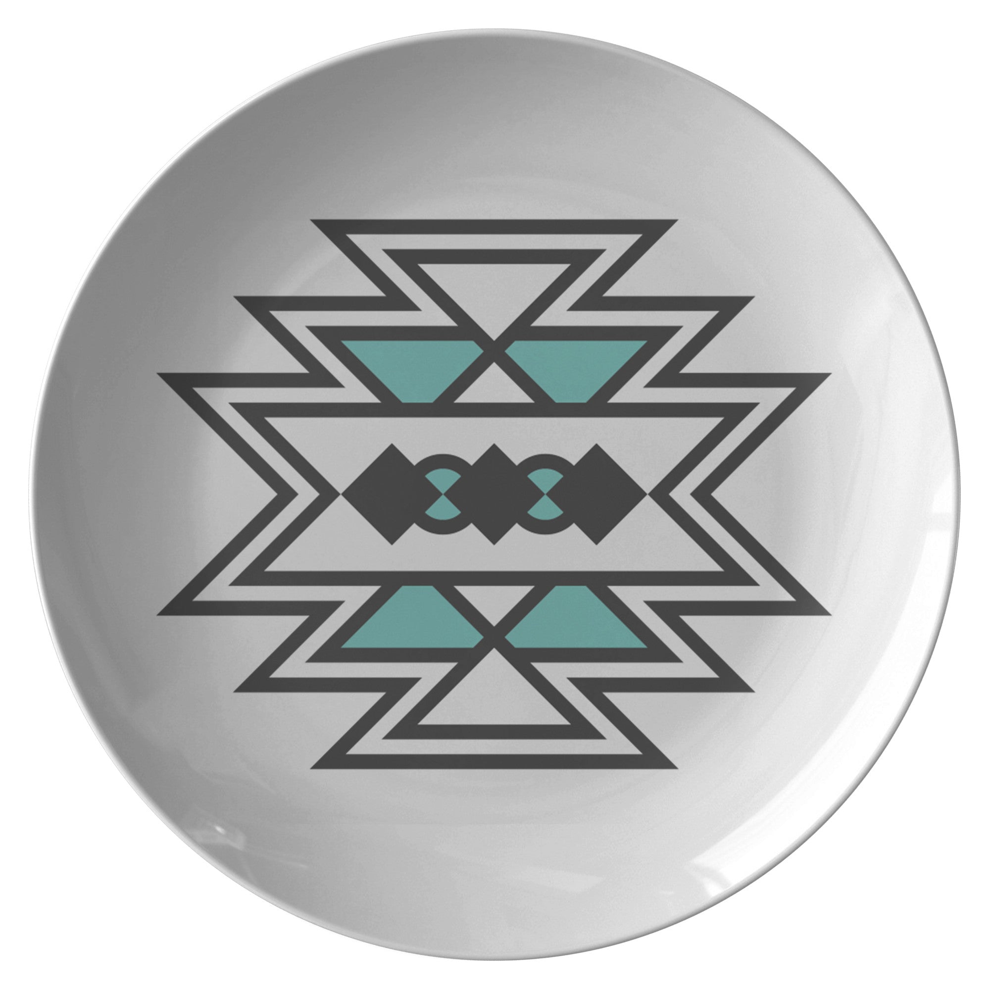 Aztec Azul River Plastic Dinner Plates - 10 Pack, Durable & Eco-Friendly Melamine Plates for Outdoor Picnics, BBQs, Parties & Everyday Use