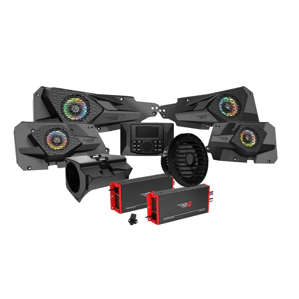 Cerwin Vega RPMRZRKM42 4DR Complete Audio Upgrade Kit for 2014+ Polaris RZR 2DR/4DR - Digital Media Receiver, 2 Amplifiers, 4 Speakers & 10