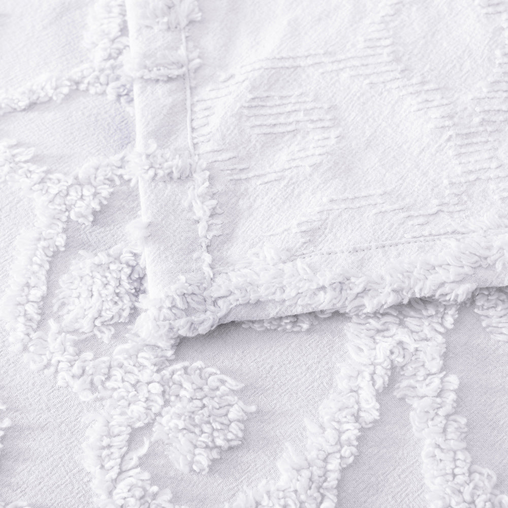 Ella White Bedspread Set - Queen Size Luxury Bedding for Master Bedroom | Soft Cotton Quilt Cover with Pillow Shams | Perfect for Home Decor, Guest Room & Hotel Style Bedroom
