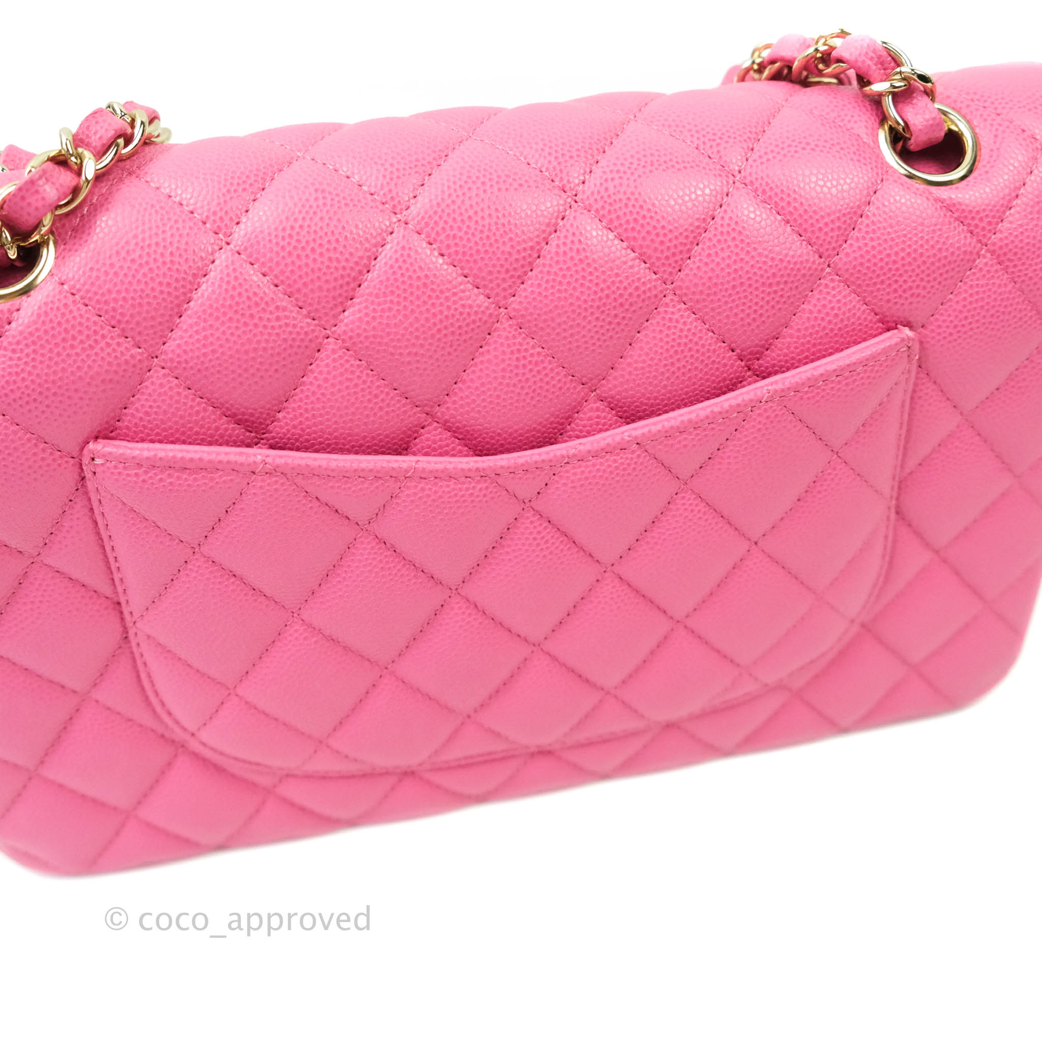 Chanel Classic Medium Double Flap Bag in Pink Caviar Leather with Gold Hardware - Perfect for Date Night & Special Occasions
