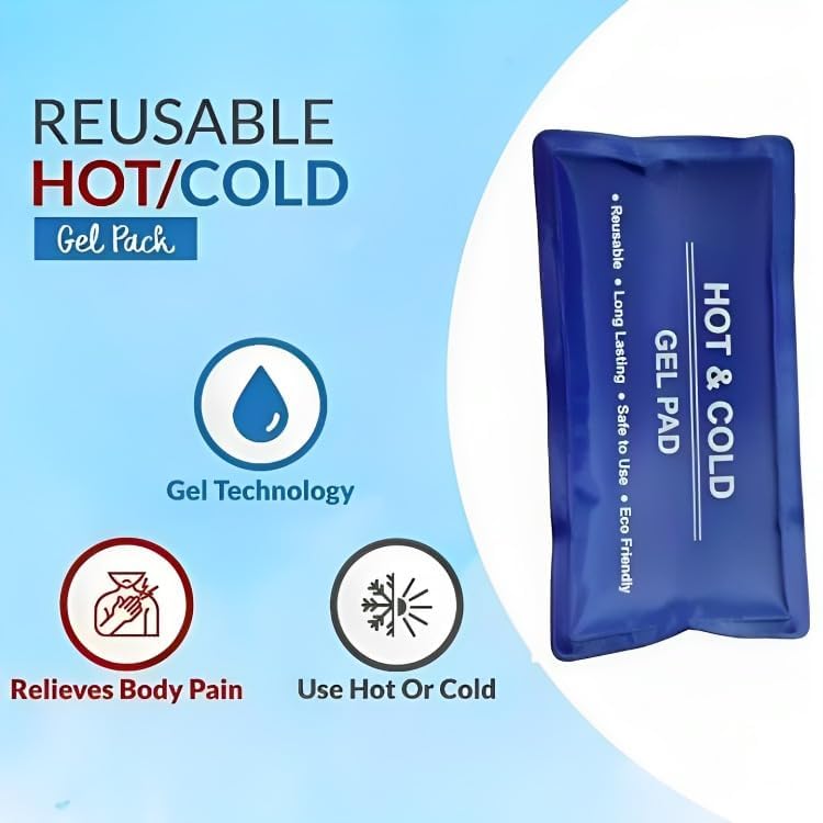 IMOX Hot & Cold Therapy Gel Pack for Pain Relief - Reusable Ice Bags & Heat Compress with Soothing Gel Eye Mask for Dark Circles, Dry Eyes & Redness (Blue) - Perfect for Headaches, Muscle Soreness & Post-Surgery Recovery