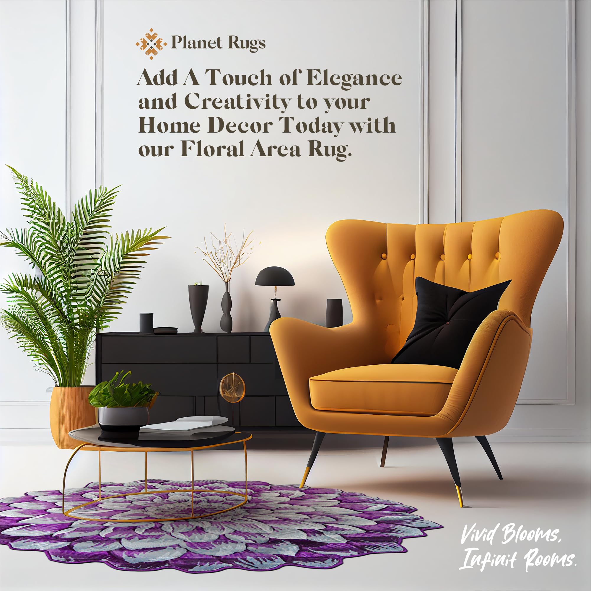 5ft Round Flower Shaped Area Rug - Soft Plush Circle Carpet for Bedroom, Living Room & Nursery - Girly Home Decor in 303 Purple - Perfect for Boho Chic Interiors & Cozy Floor Seating