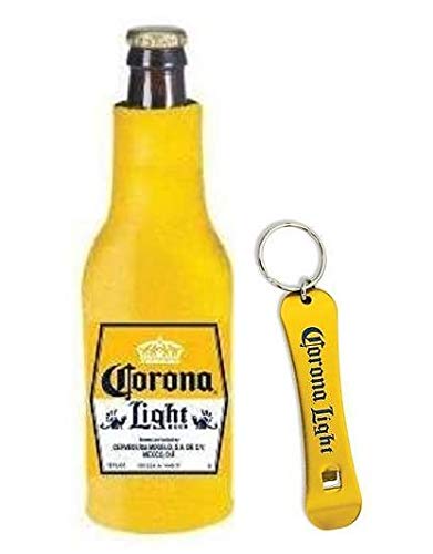 Corona Light Beer Bottle Cooler Holder & Opener Set - Insulated Sleeve for Bottles, Built-in Opener - Perfect for Beach, Pool Parties, BBQs and Outdoor Events