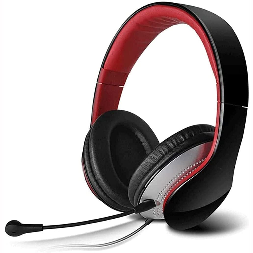 Premium Stereo Gaming Headset with Noise-Canceling Microphone - 2.0m Braided Cable, In-Line Volume Control, 3.5mm Audio Jack - Compatible with PC, Mac, Laptop - Perfect for Gaming, Online Classes & Remote Work