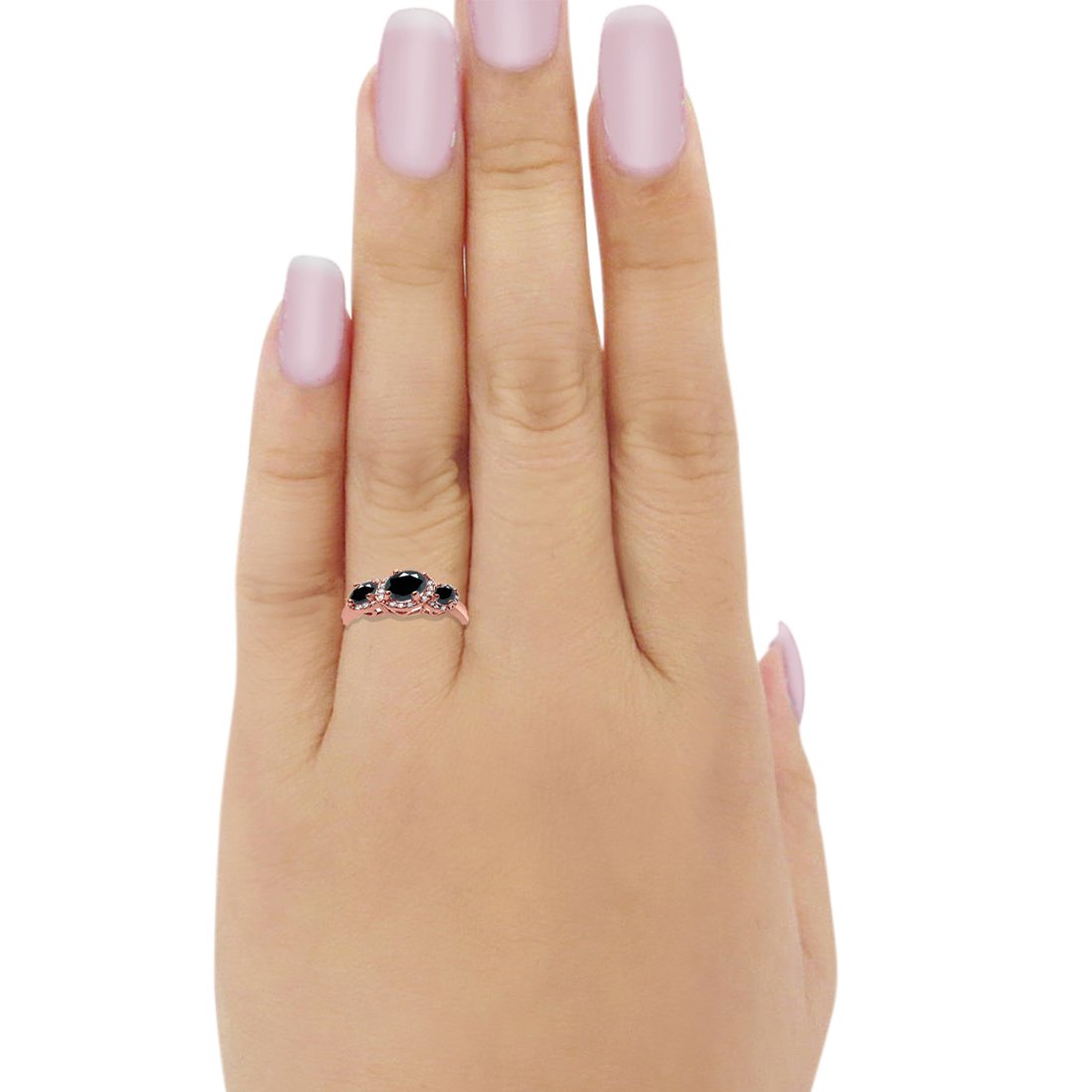 3 Stone Halo Wedding Ring - 925 Sterling Silver Cubic Zirconia Engagement Ring for Women - Perfect for Bridal, Anniversary & Valentine's Day Gifts