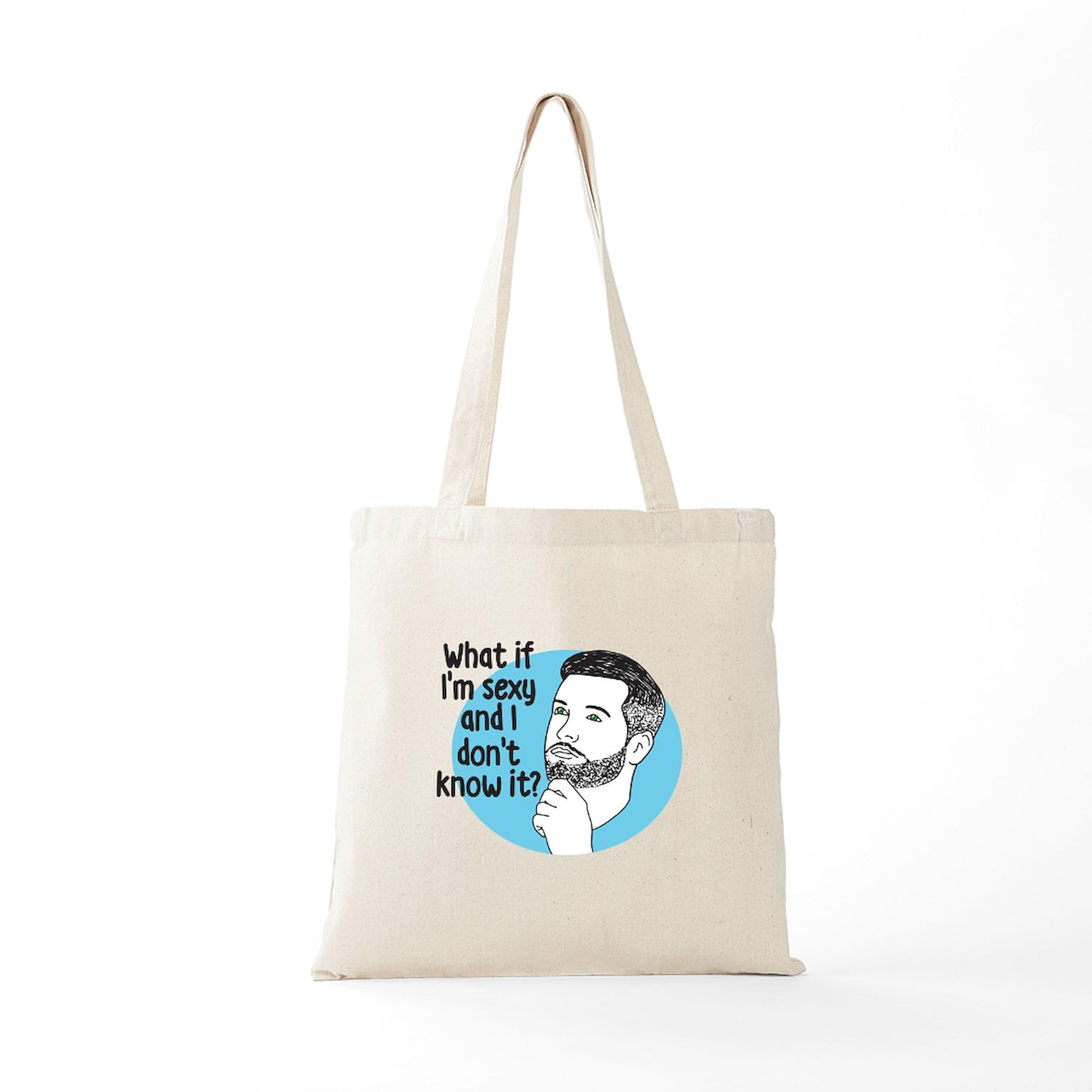 Sexy And I Don't Know It Natural Canvas Tote Bag - Eco-Friendly Reusable Shopping Bag for Groceries, Beach Trips & Daily Use