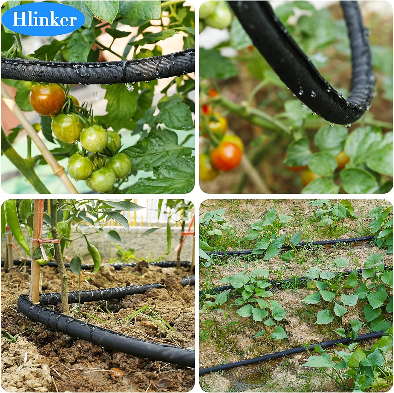50-200FT Flat Soaker Hose for Garden Beds | 1/2