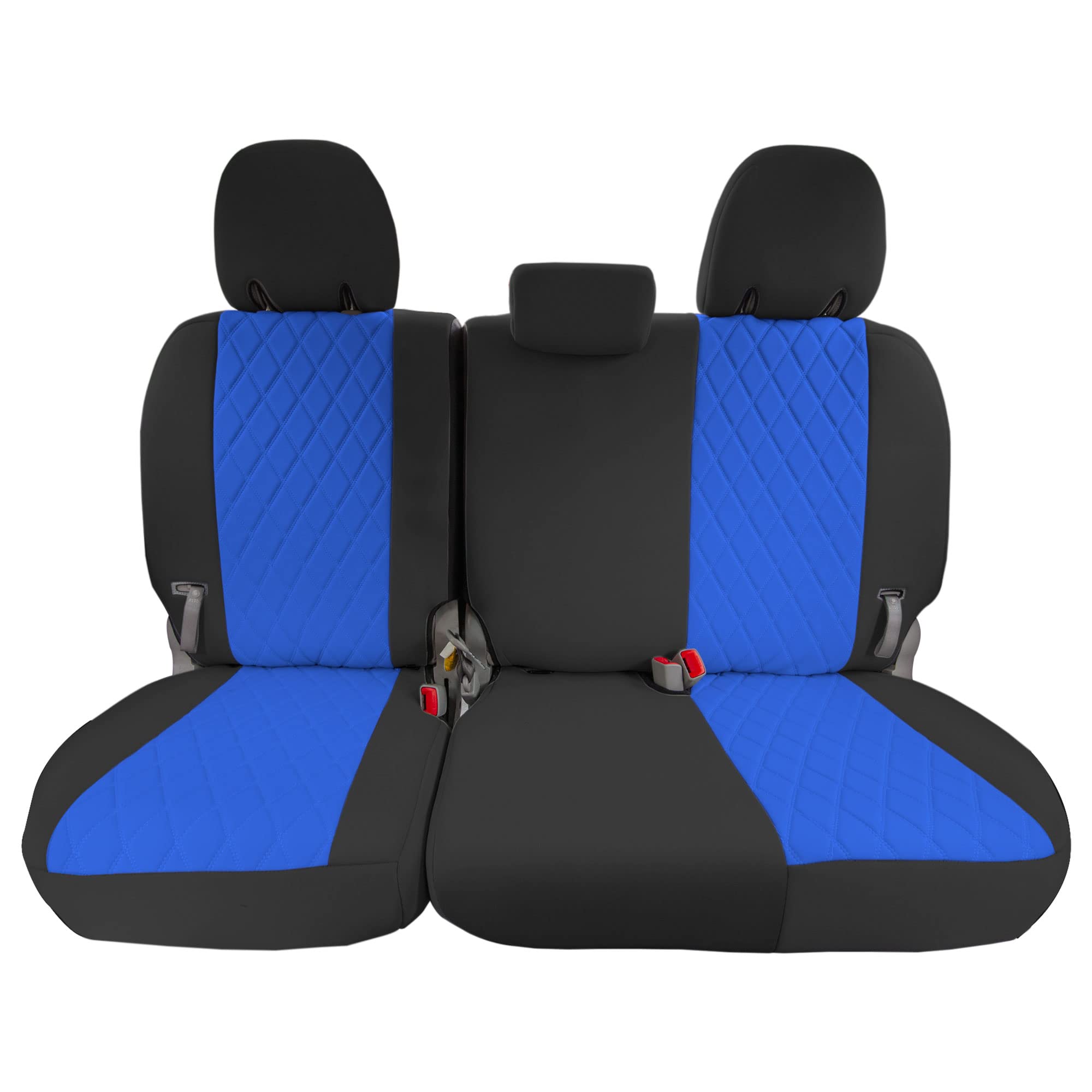FH Group Custom Fit Neoprene Seat Covers for 2011-2020 Toyota Sienna - Waterproof & Durable Neosupreme Automotive Seat Protectors - 3rd Row Blue - Perfect for Family Road Trips & Outdoor Adventures