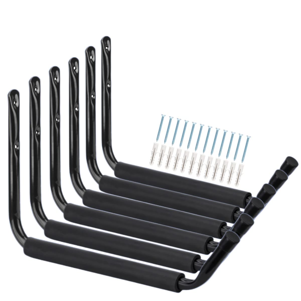 13 Inch Heavy Duty Garage Storage Hooks - 6 Pack Wall Mounted Organizer for Garden Tools, Indoor & Outdoor Use - Perfect for Garage, Shed, Workshop Organization
