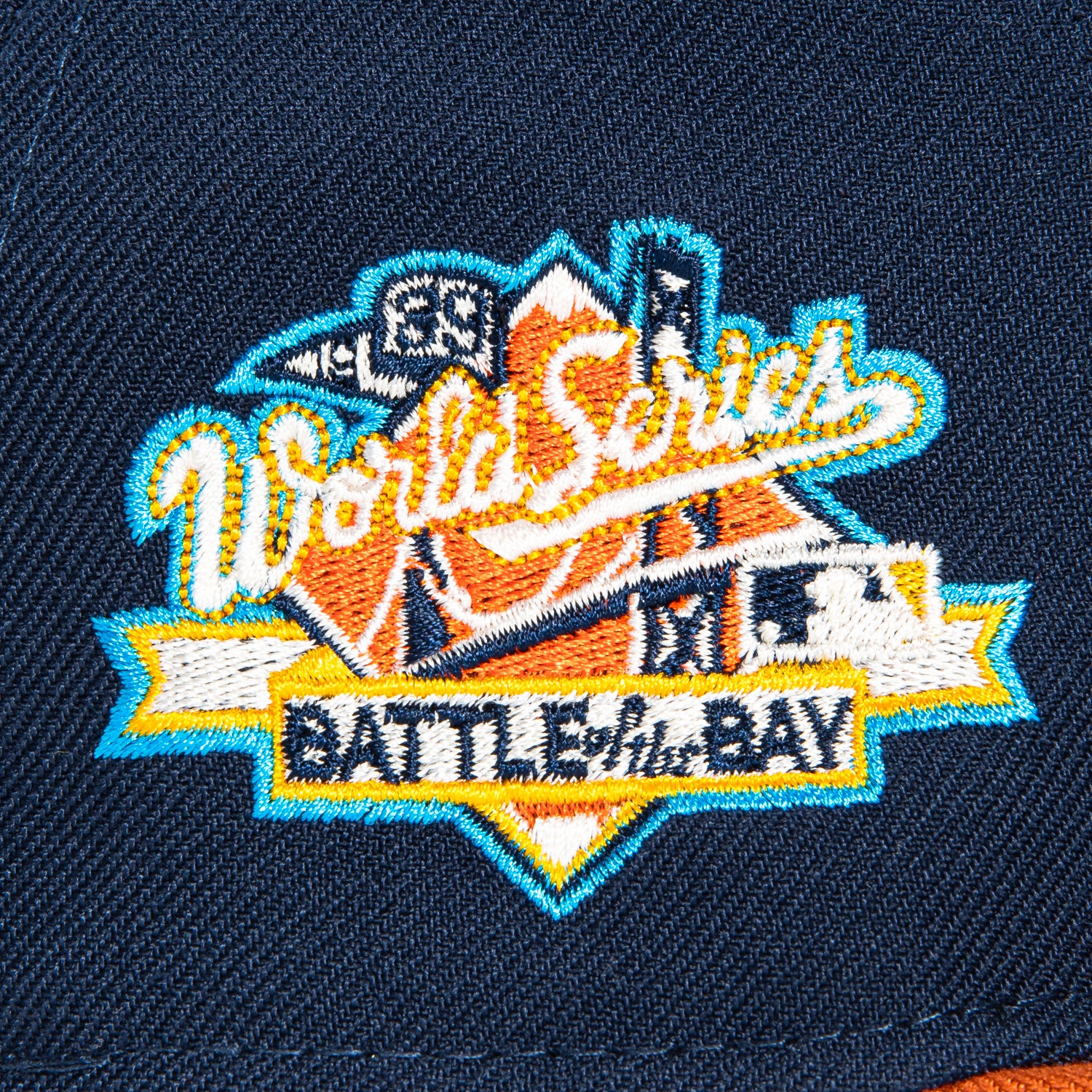 New Era 59Fifty Oakland Athletics Battle of the Bay Patch Script Hat - Navy, Burnt Orange & Gold Baseball Cap for Men - Perfect for Baseball Games, Fan Gear & Streetwear Fashion