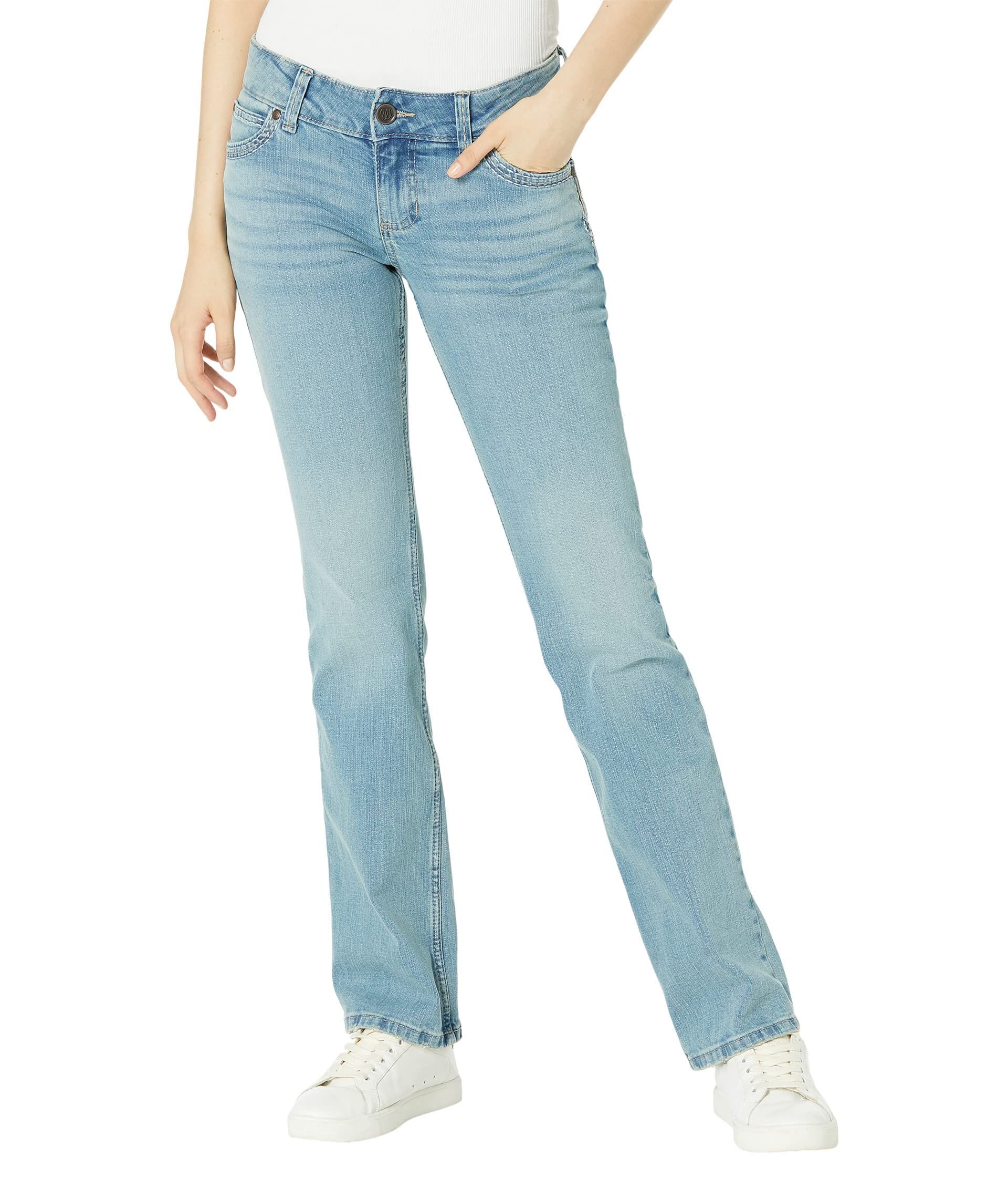 Wrangler Retro Sadie Low Rise Bootcut Jeans - Light Wash Denim for Women | Vintage Style, Comfort Fit | Perfect for Casual Wear, Work & Night Out