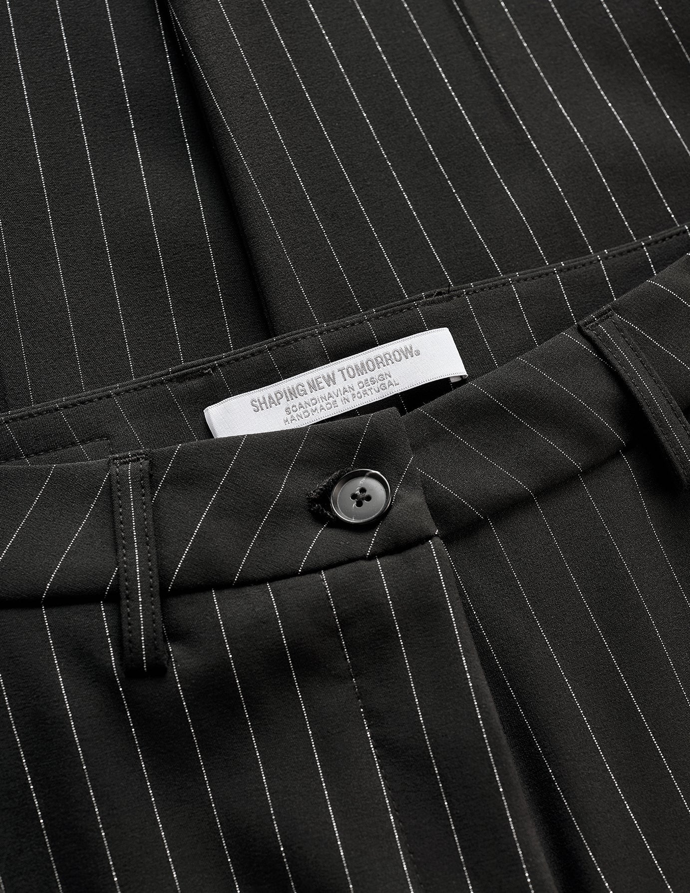 Essential Wide Leg Pants for Women - Black with Silver Pinstripe - Comfortable Office Wear & Casual Chic Outfits