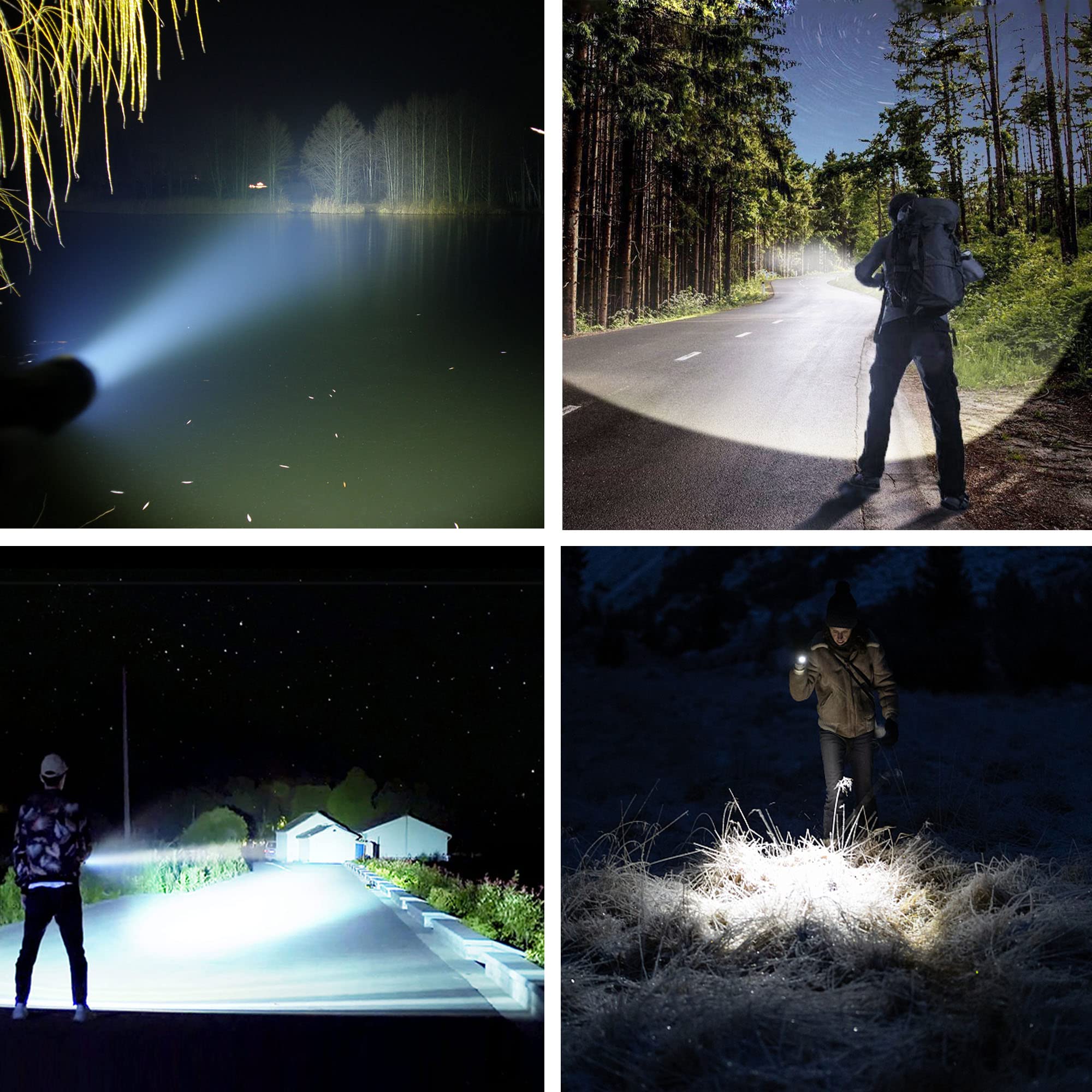 Rechargeable LED Flashlight - 100,000 Lumens Super Bright, 3 Modes, Waterproof, Zoomable - Perfect for Outdoor Camping, Hiking, Emergency & Power Outages