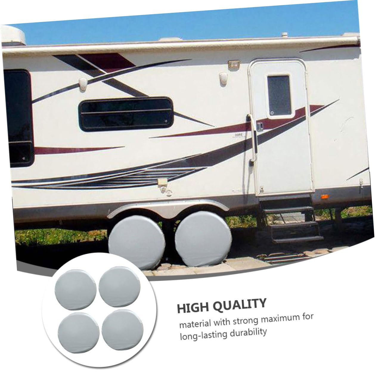 Waterproof Car Tire Covers Set for 27-29 Inch Tires - Heavy Duty UV Protection with Drawstring Closure - Perfect for RV, SUV, and Truck Storage & Travel Protection