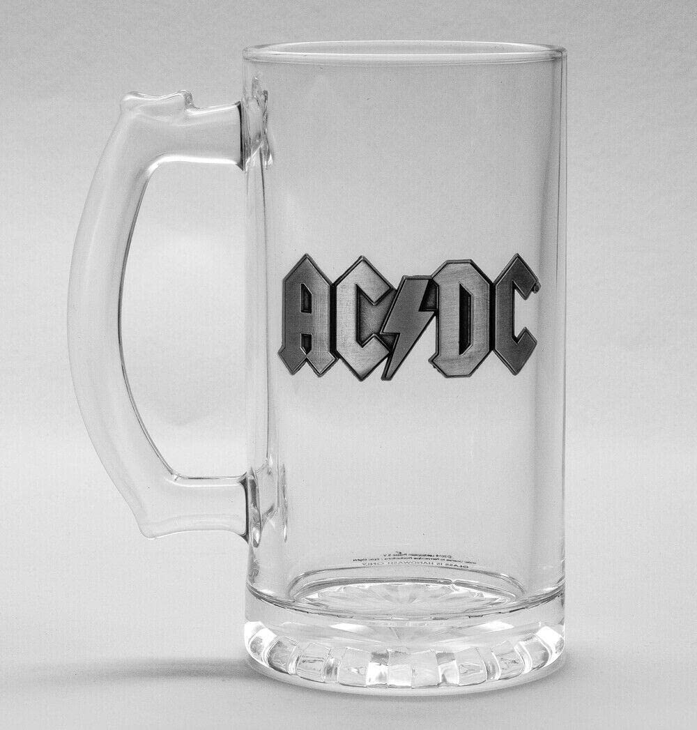 AMBROSIANA 500ml Beer Mug with AC/DC Logo - Perfect for Rock Music Fans, Parties, and Home Bar Decor