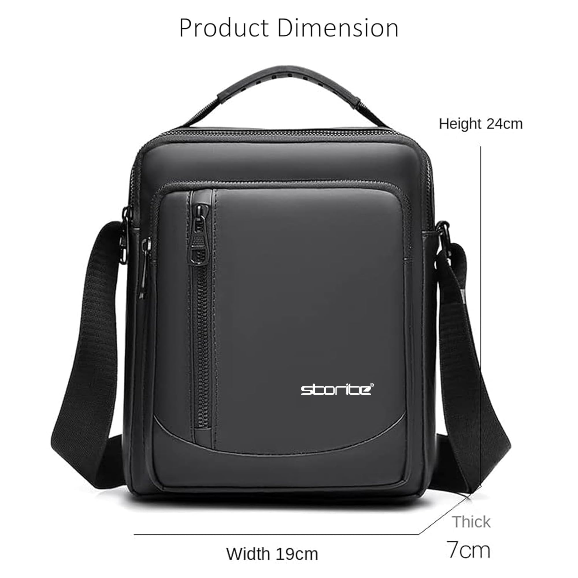 Storite Stylish Men's Oxford Sling Bag - Waterproof Messenger Crossbody Bag for Travel, Office & Business - Durable Shoulder Carry Handbag for Daily Use, Commuting & Outdoor Activities