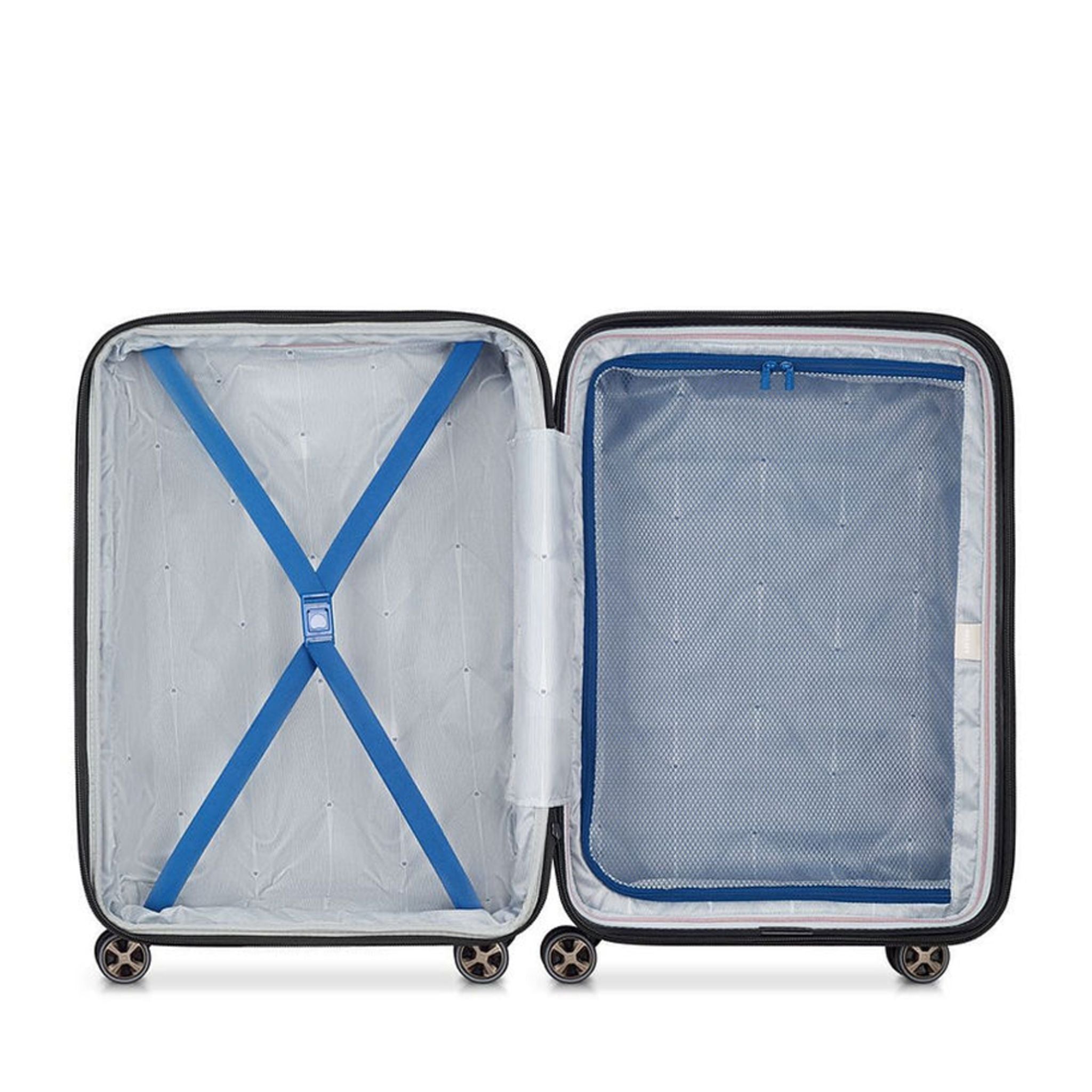 Delsey Paris Shadow 5.0 21.6-Inch Expandable Carry-On Luggage with 4 Double Spinner Wheels - Blue | Perfect for Business Travel & Weekend Getaways