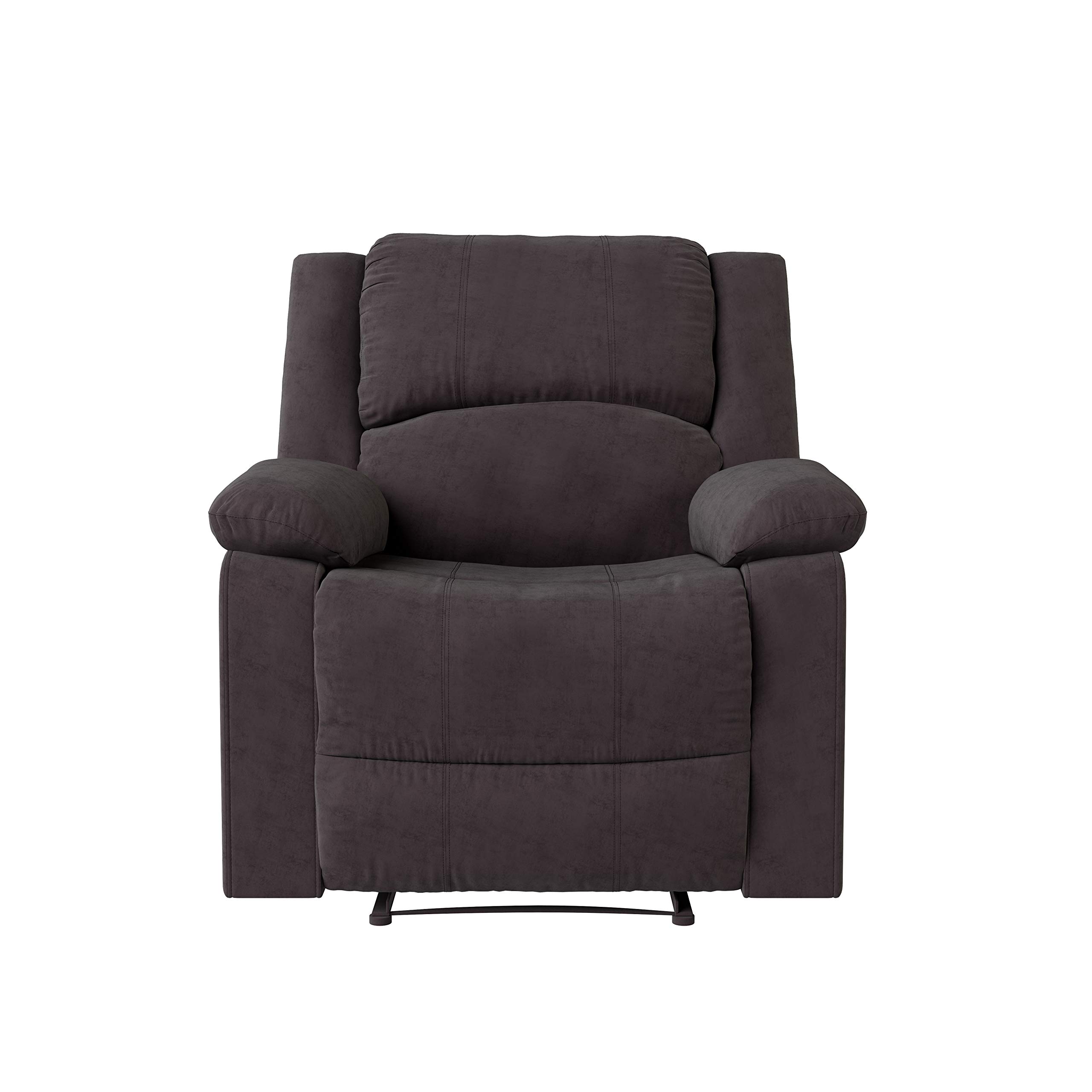 Warren Reclining Armchair - Standard Size in Chocolate Brown | Comfortable Lounge Chair for Living Room, Bedroom & Home Theater Relaxation