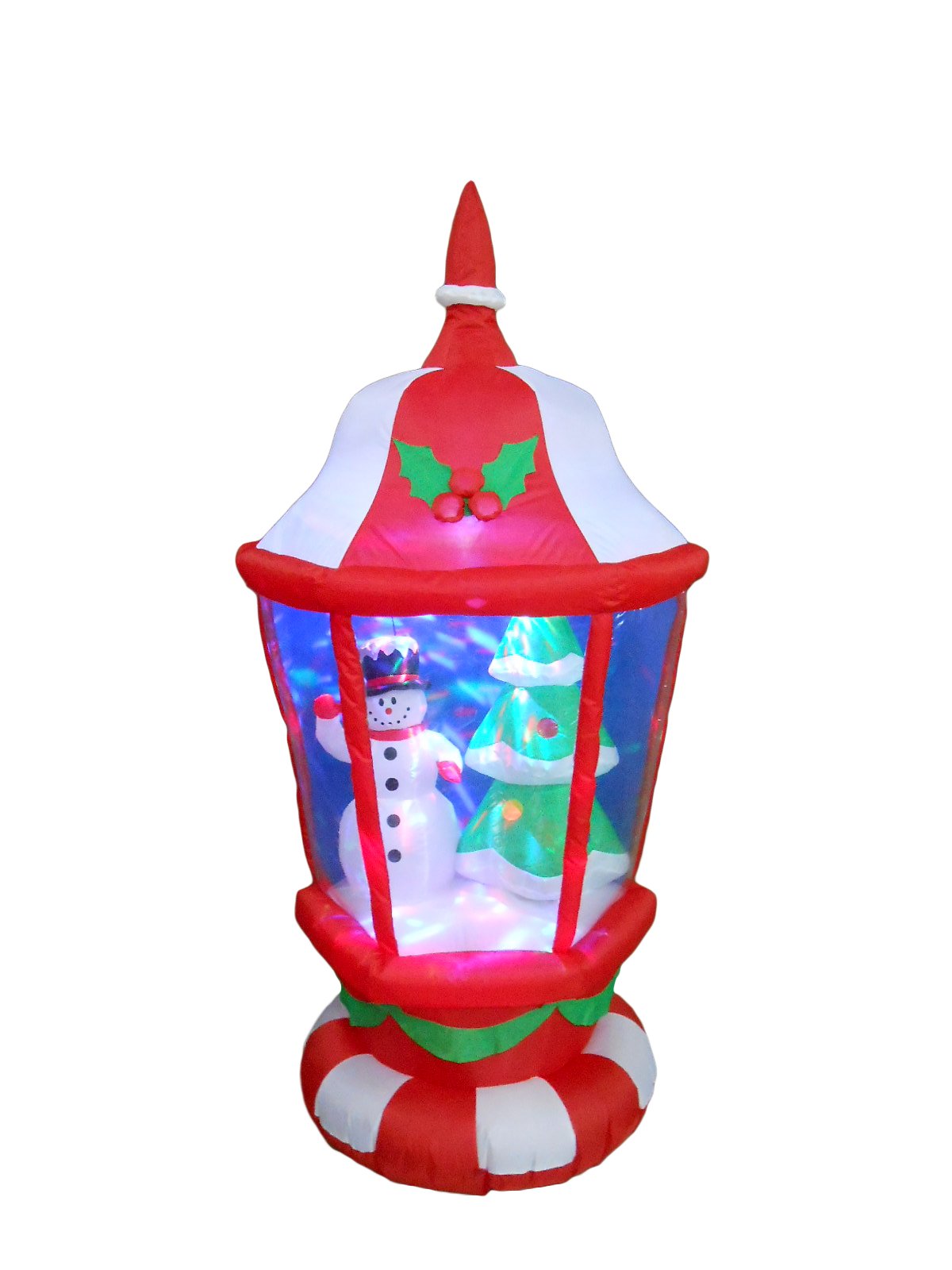 6ft Christmas Inflatable Lantern Decorations Set - Snowman & Tree + Santa & Tree LED Lighted Outdoor Decor for Holiday Parties, Yard, Garden, and Home