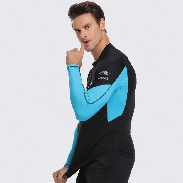 Men's UPF 50+ Long Sleeve Rash Guard Shirt - Sun Protection Swim Shirt for Surfing, Swimming & Outdoor Water Sports