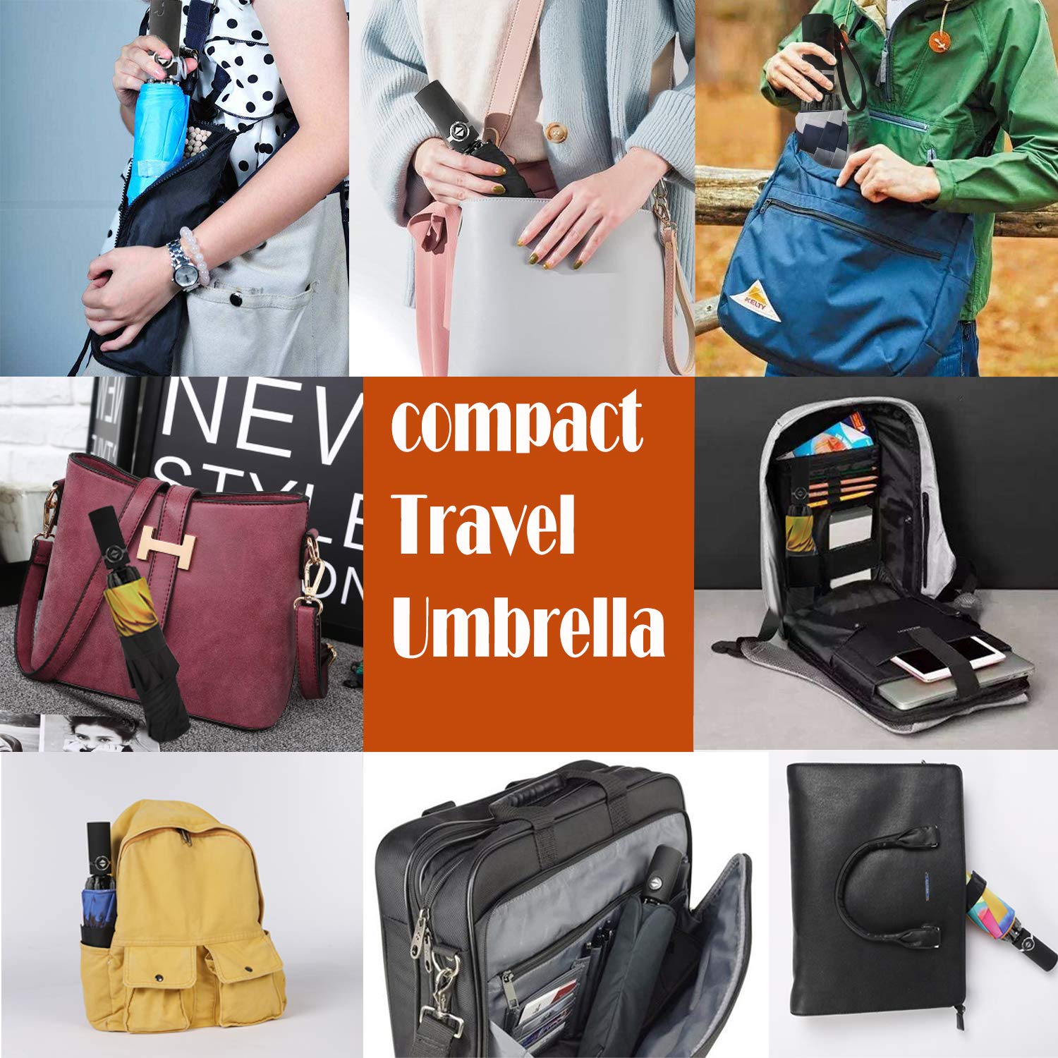 SIEPASA Windproof Reverse Folding Umbrella - Compact Automatic Travel Umbrella for Rain & Sun Protection - Perfect for Men & Women - Ideal for Commuting, Travel, and Outdoor Activities