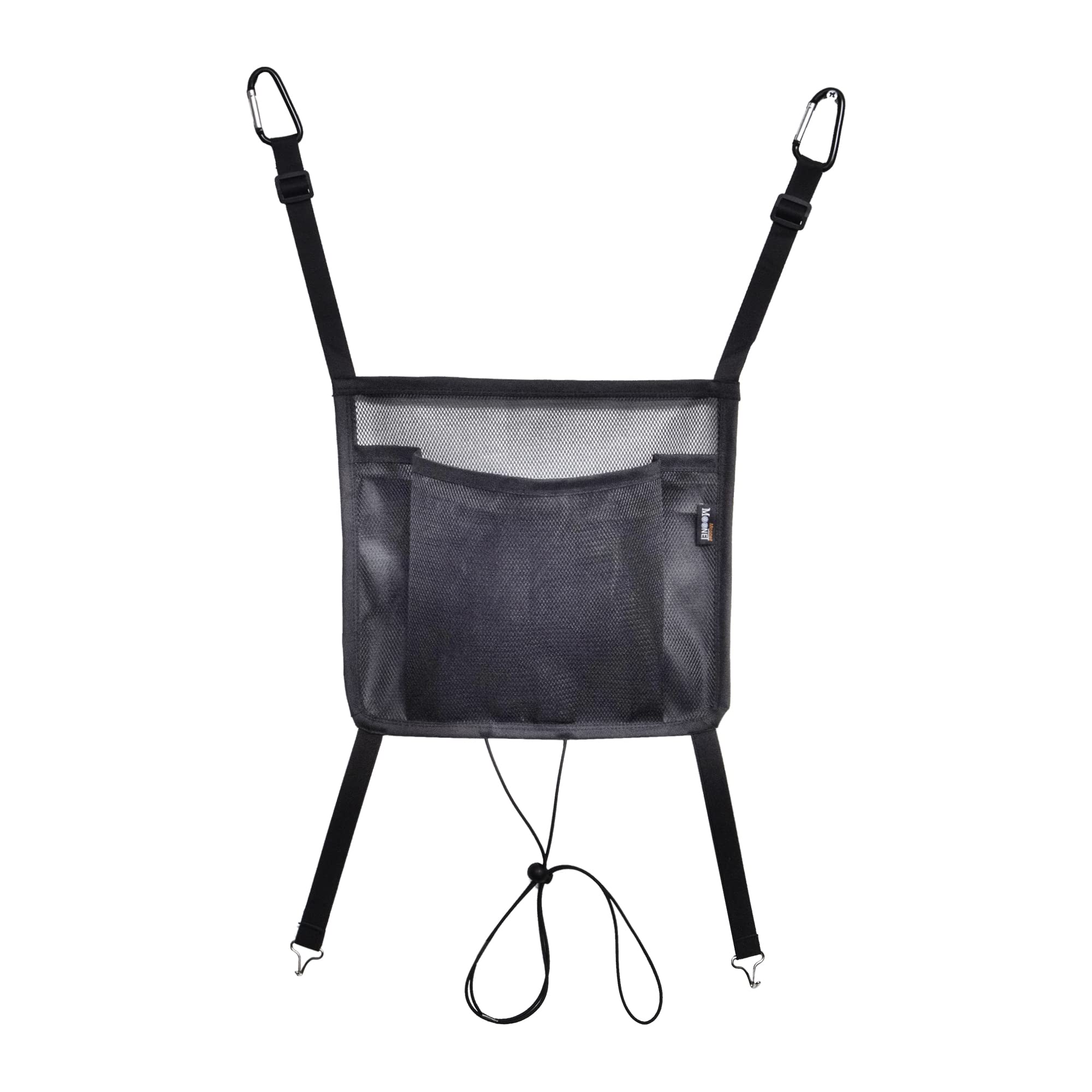 Moonet 3-Layer Car Seat Organizer Net - 11.4x10.2 Inch Mesh Storage Pocket for Handbags, Purses & Accessories | Backseat Barrier for Pets & Kids | Perfect for Road Trips & Family Travel