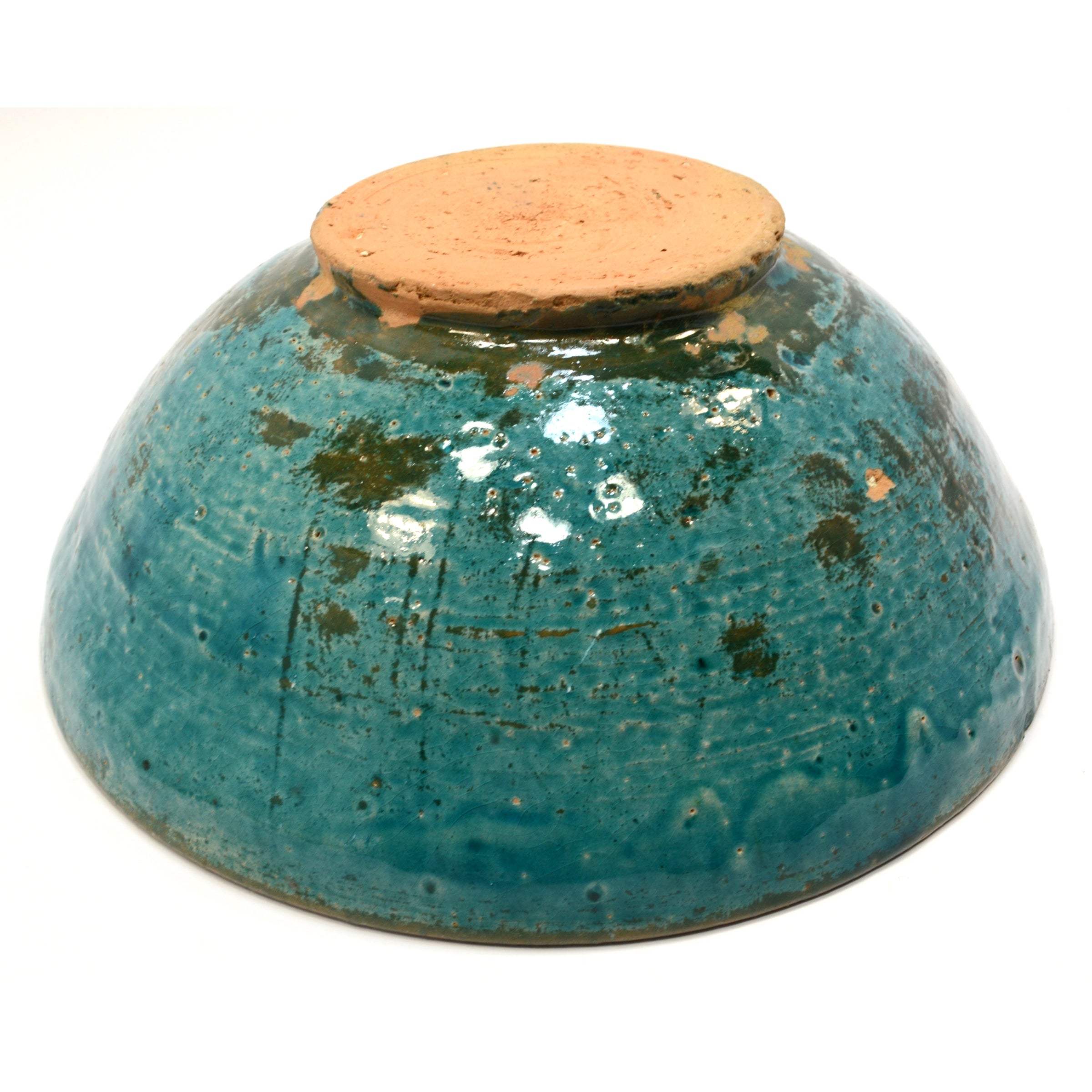 Antique Islamic Wheel-Thrown Glazed Pottery Bowl - 12th to 17th Century Persian Turquoise Ceramic - Perfect for Home Decor, Table Centerpiece & Art Collection