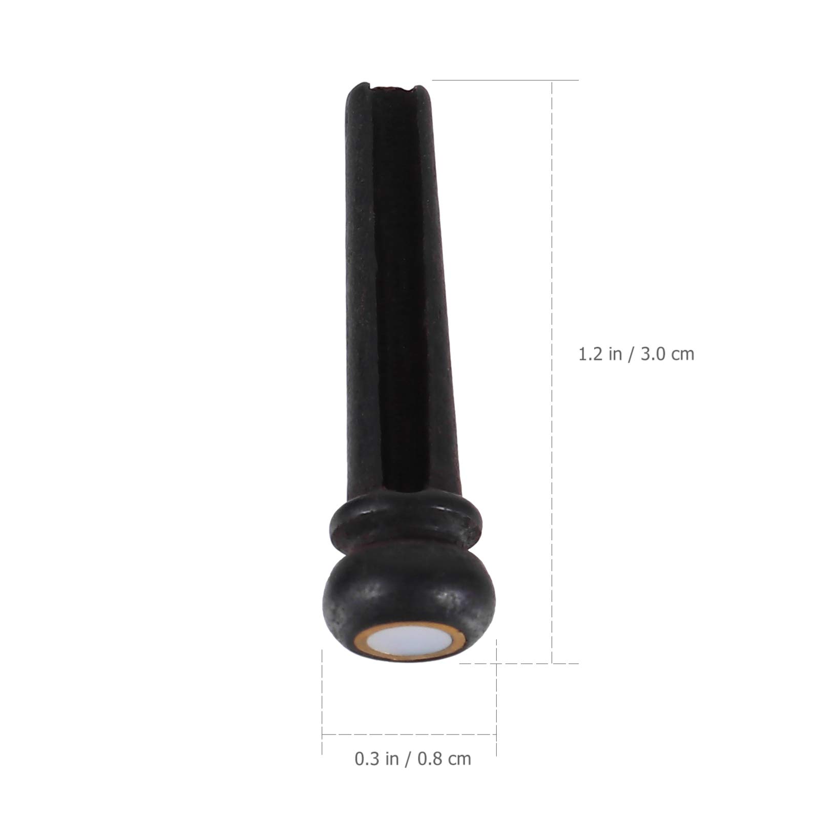 Milisten 2-Piece Ebony Guitar Bridge with Abalone Dot - Acoustic Guitar String Pegs & End Pin Replacement Parts - Perfect for Guitar Repair, Maintenance, and Sound Enhancement