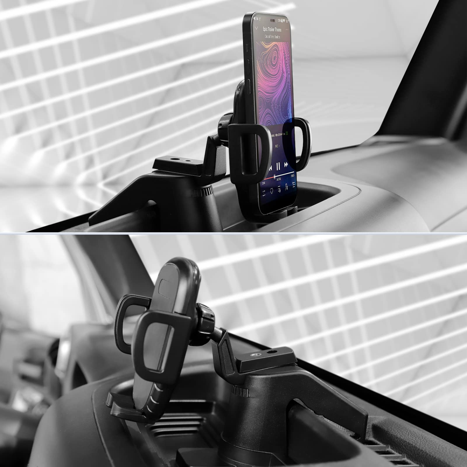 JeCar Upgraded Aluminum Alloy Phone Mount for Jeep Wrangler JK & JKU (2011-2018) - Secure Dash Cell Phone Holder, Interior Car Accessories - Perfect for Off-Road Adventures & Daily Commuting