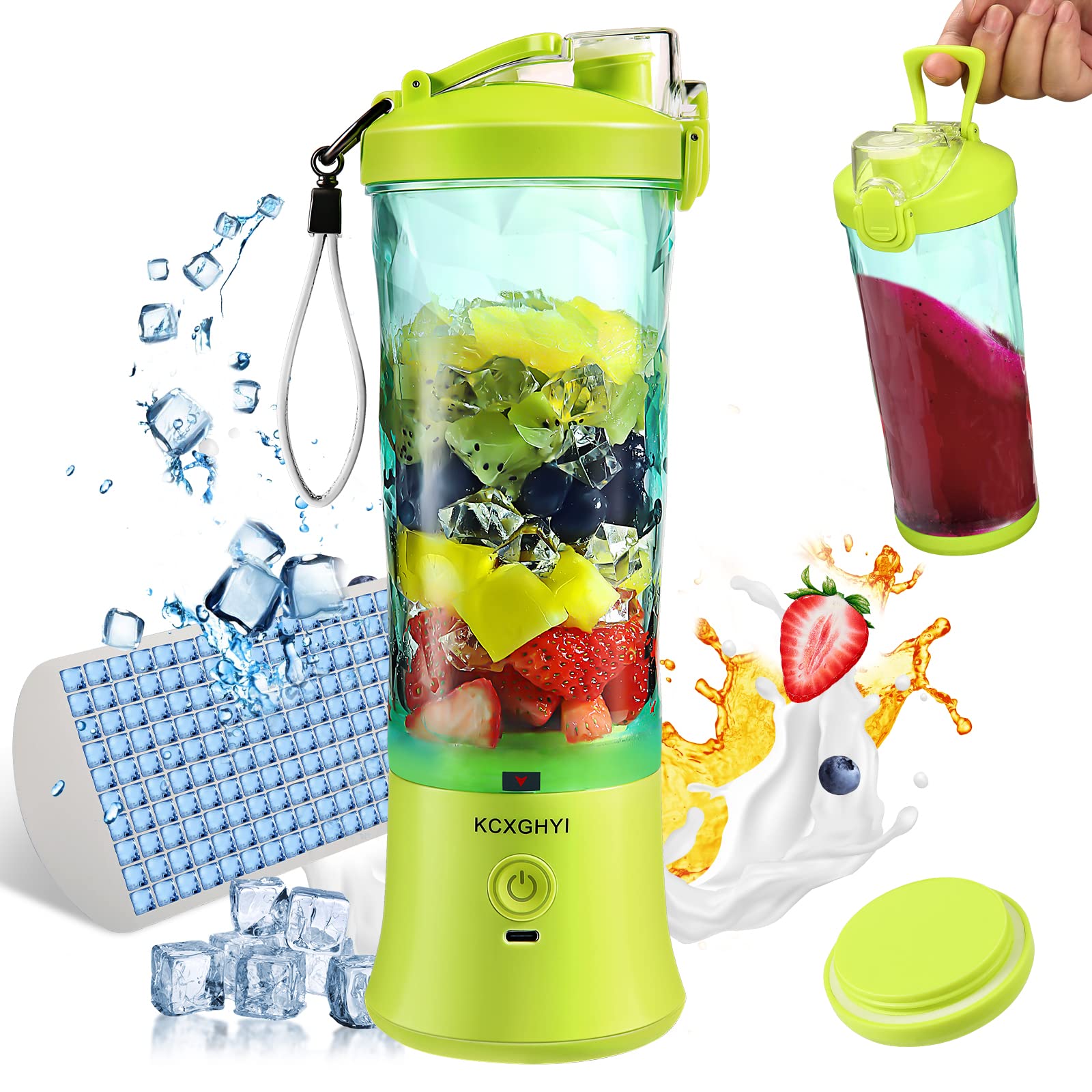 Portable Mini Blender 20oz - Personal Smoothie Blender for Juices, Milkshakes & Baby Food | BPA Free Travel Blender | Perfect for Gym, Camping, Office & Home Use (Yellow)