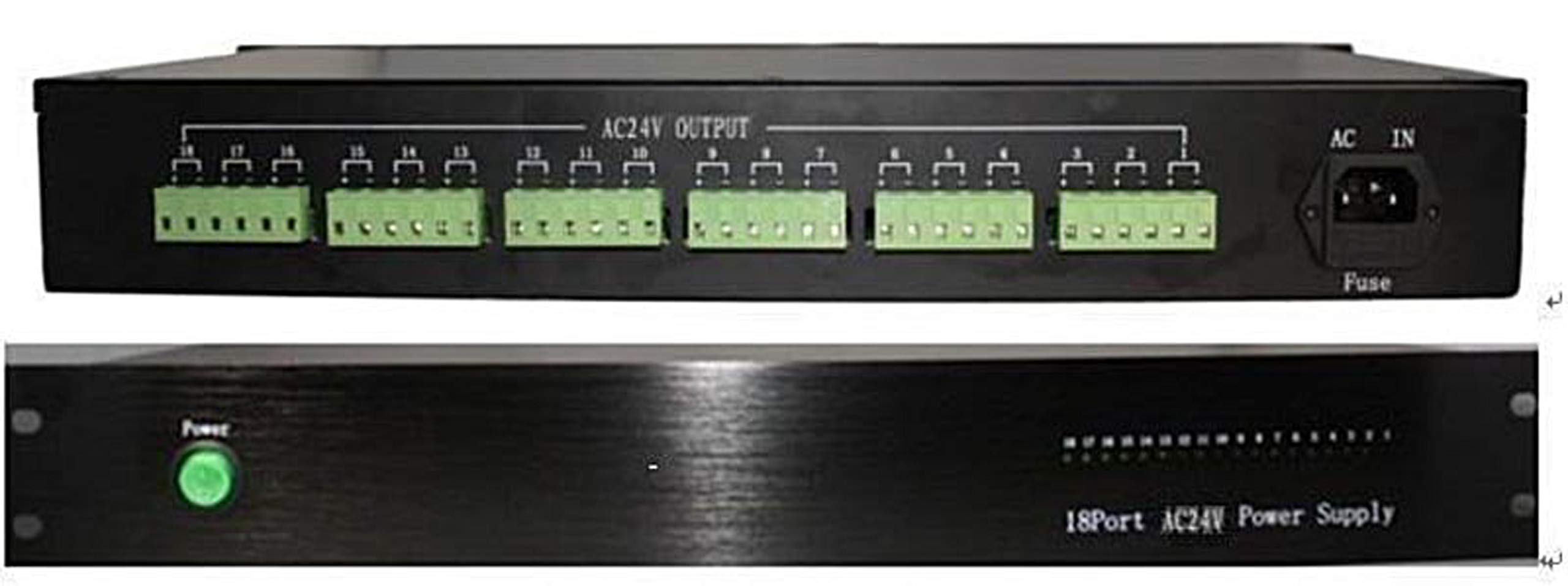 18 Channel 24VAC Rack Mount Power Supply for Home Theater & Security Systems - Reliable Multi-Zone Power Distribution Solution