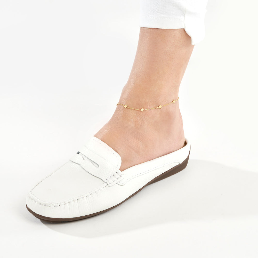 14K Gold Mini Star Adjustable Anklet - Dainty Ankle Bracelet for Women, Trendy Layering Jewelry for Everyday Wear & Special Occasions