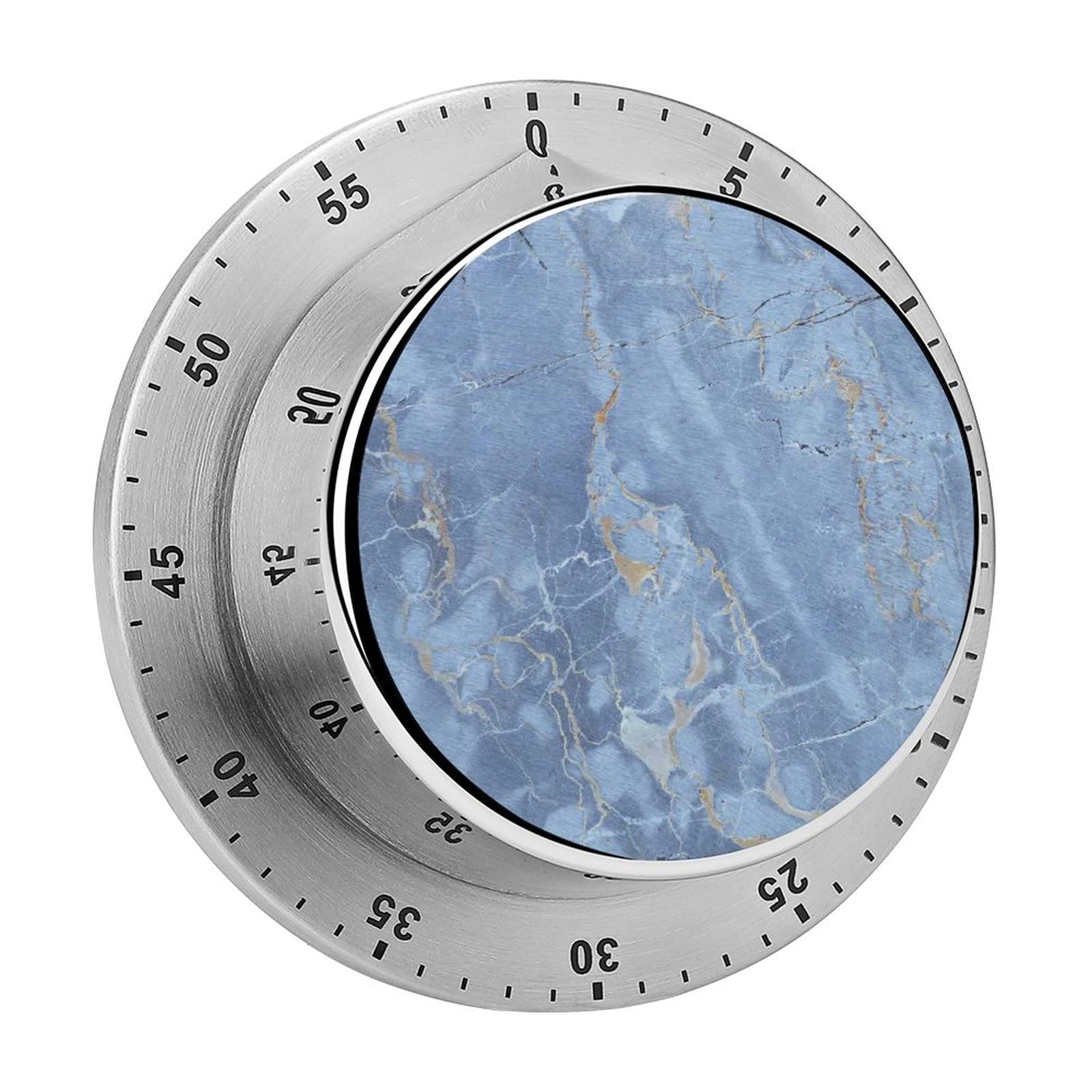 Non-Slip Manual Mechanical Kitchen Timer - 60 Minute Countdown with Loud Alarm, Stainless Steel Marble Design for Cooking, Baking, Homework & Workouts | Perfect for Kitchen, Office, Gym & Study Sessions