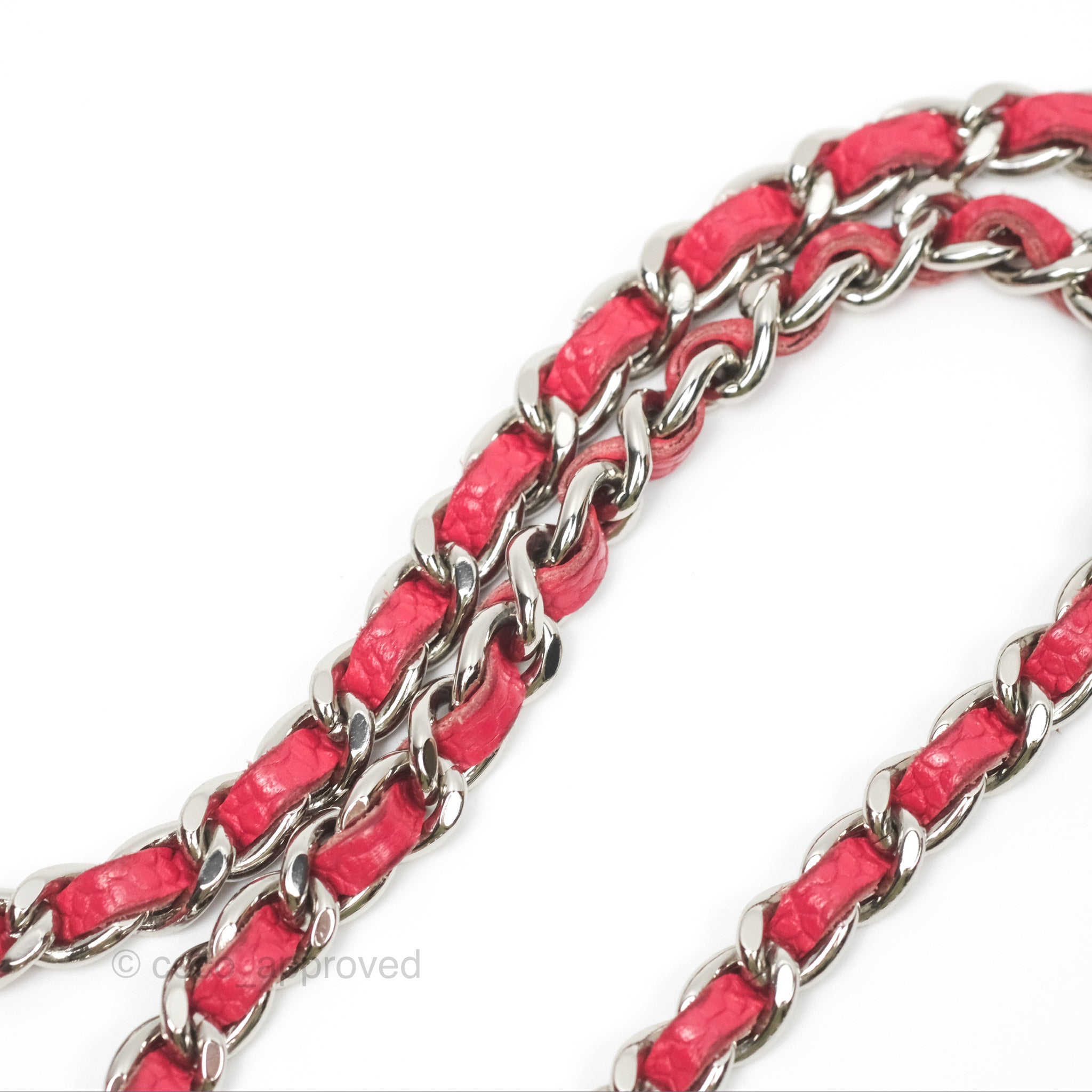 Chanel CC Wallet On Chain WOC in Dark Pink Caviar Leather with Silver Hardware - Perfect for Evening Events, Parties & Luxury Fashion Accessories