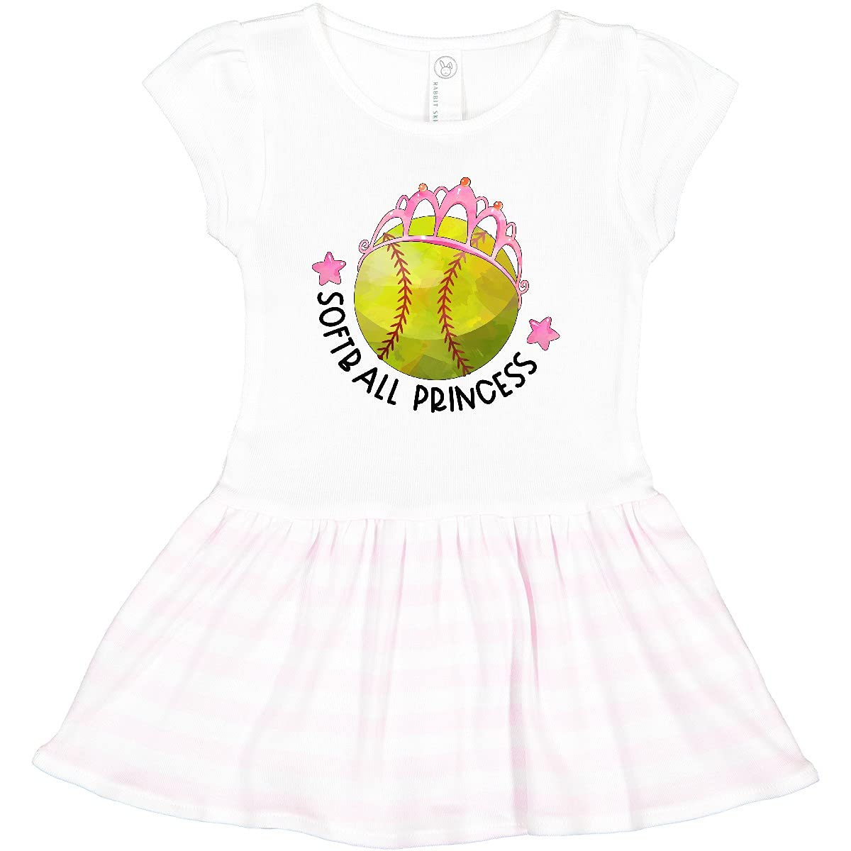 Inktastic Softball Princess Tiara Toddler Dress - Cute Baseball Themed Outfit for Girls, Birthday & Game Day Wear, Perfect for Sports Events & Playdates