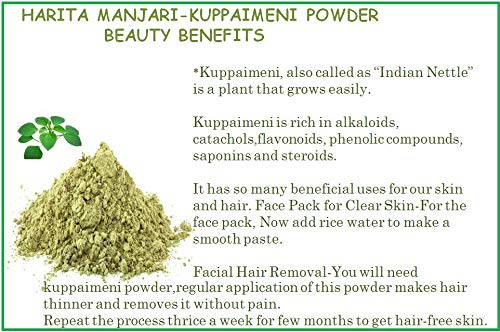 Haritaki Manjari & Kuppaimeni Powder Mix with Gelatin - 2 in 1 Face Mask & Hair Removal for Glowing Skin (50g) | Natural Skin Care Solution for Acne, Blackheads & Smooth Complexion