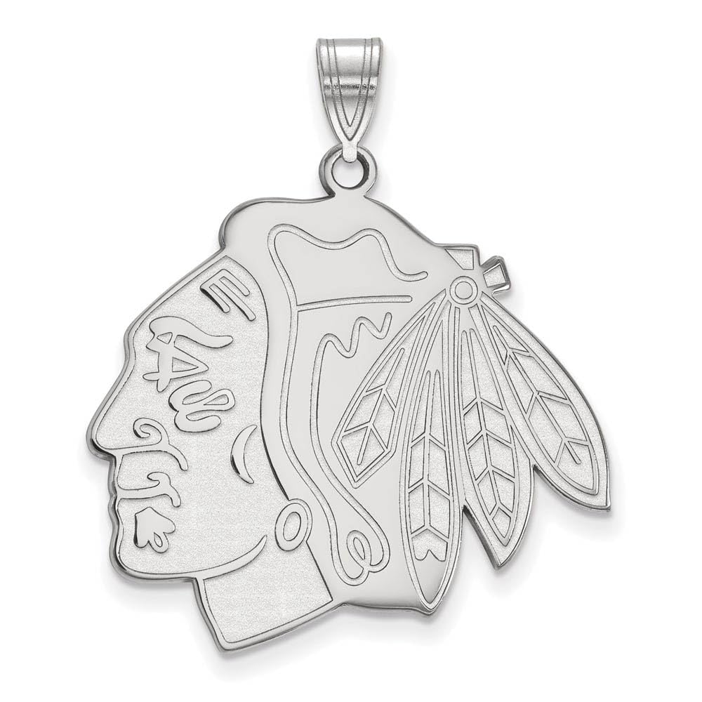 Chicago Blackhawks 1 Inch XL Sterling Silver Pendant - Perfect for Hockey Fans, Game Day Jewelry & Sports Gifts