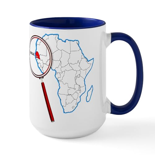 White/Navy Inside - Senegal Under A Magnifying Glass Mugs